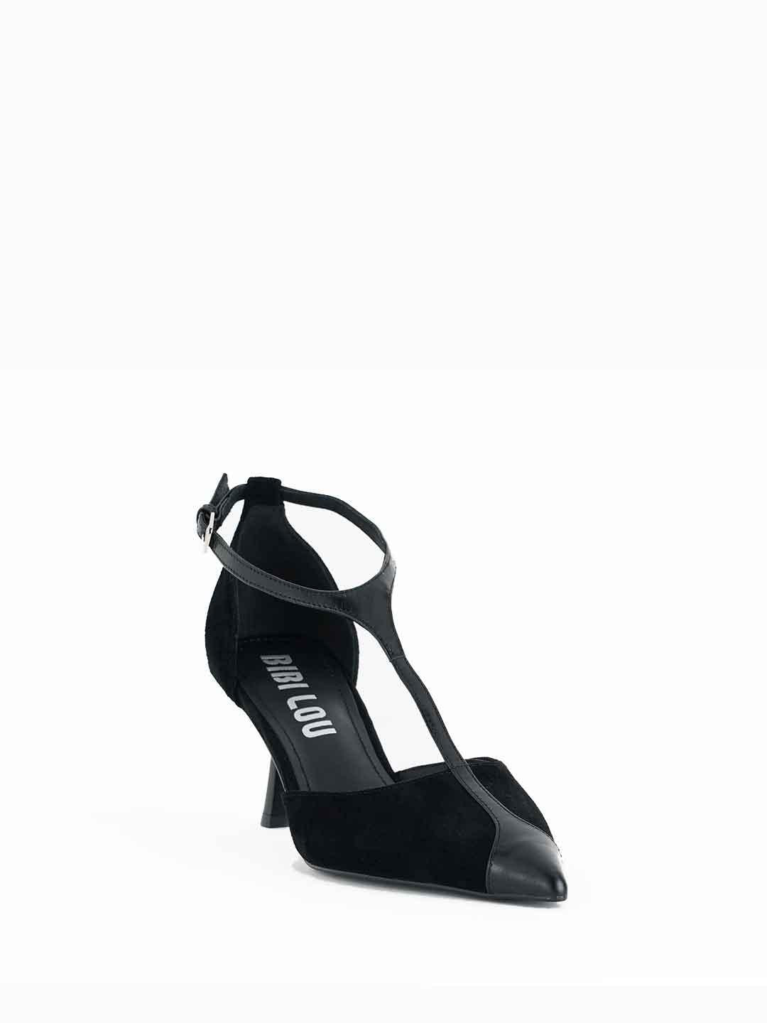 Bibi Lou Canna Pumps decolletè nero con punta in pelle