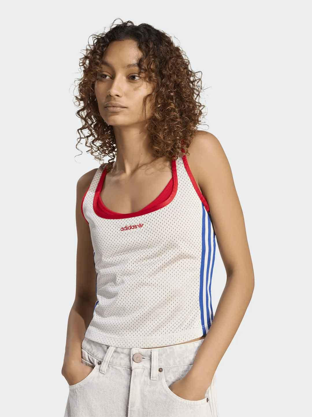 Adidas canotta grigio a rete