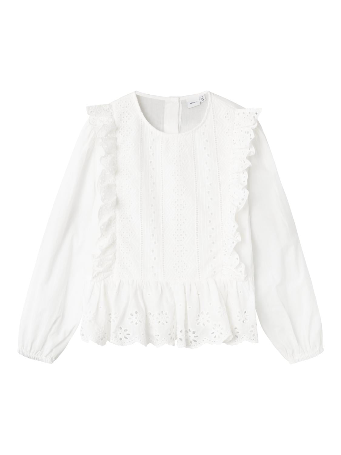 Name It camicia kids bianco con tessuto intrecciato