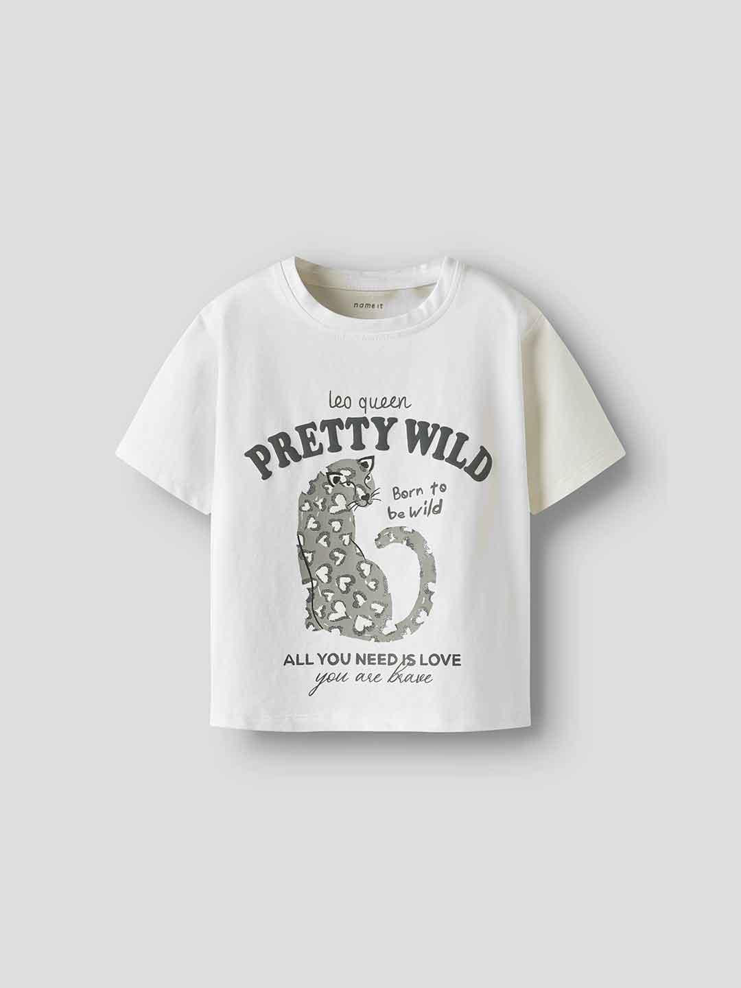 Name It t-shirt kids bianco stampa pretty wild