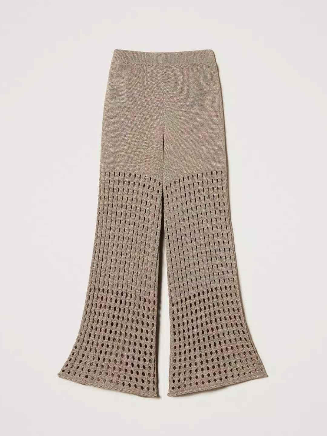 Twinset pantaloni kids beige canapa