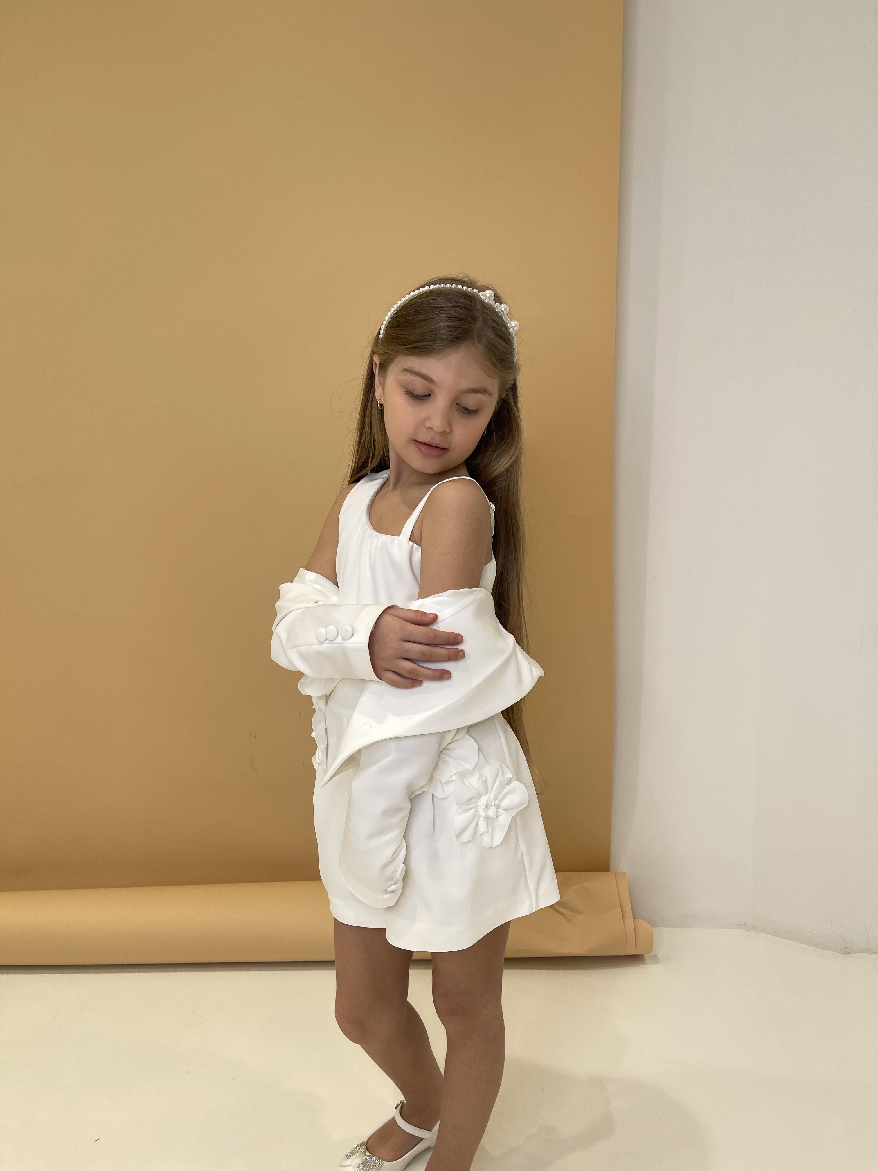 Fun & Fun tuta kids bianco con fiori