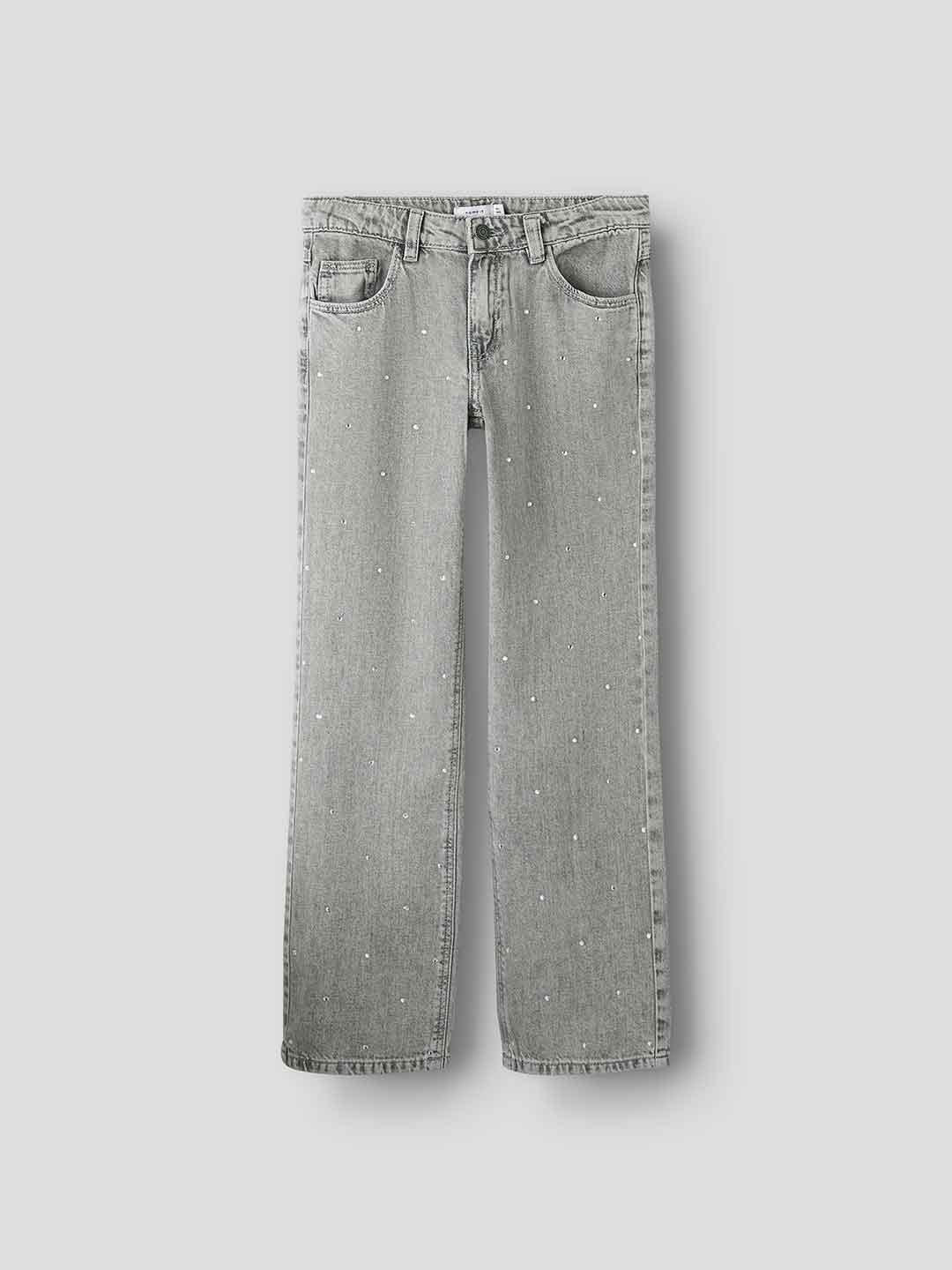 Name It jeans kids grigio con strass