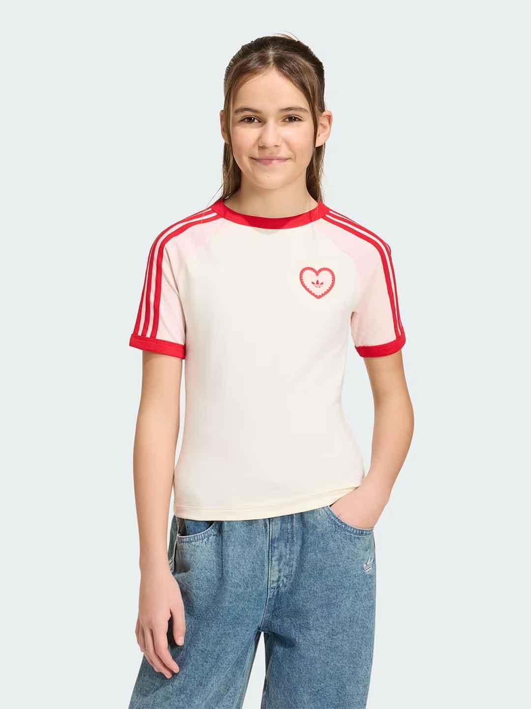 Adidas t-shirt kids panna con cuore