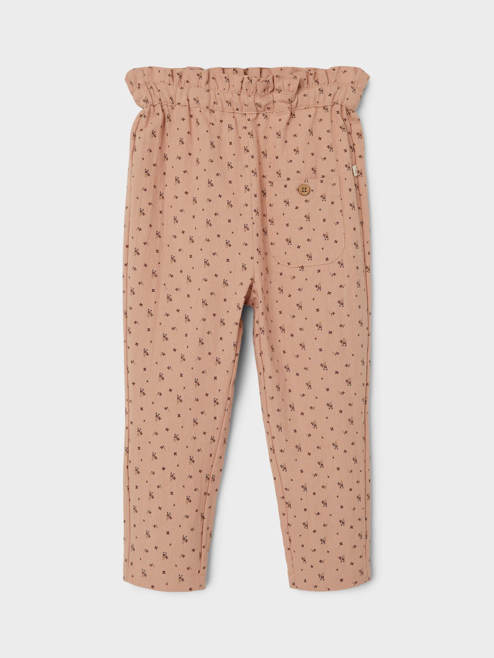 Lil' Atelier pantaloni kids rosa fantasia fiori allover