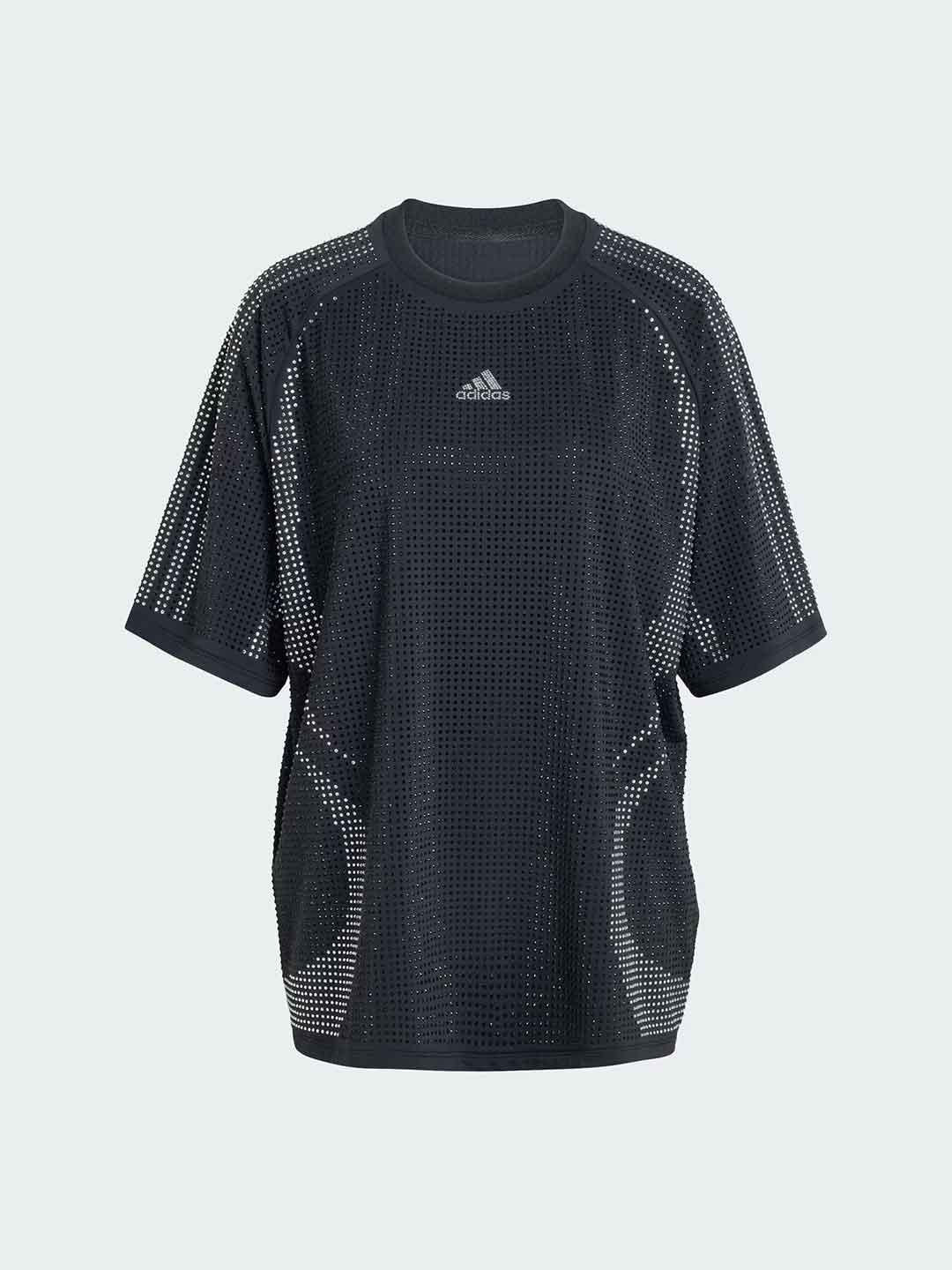 Adidas Rhinestones t-shirt nero con strass