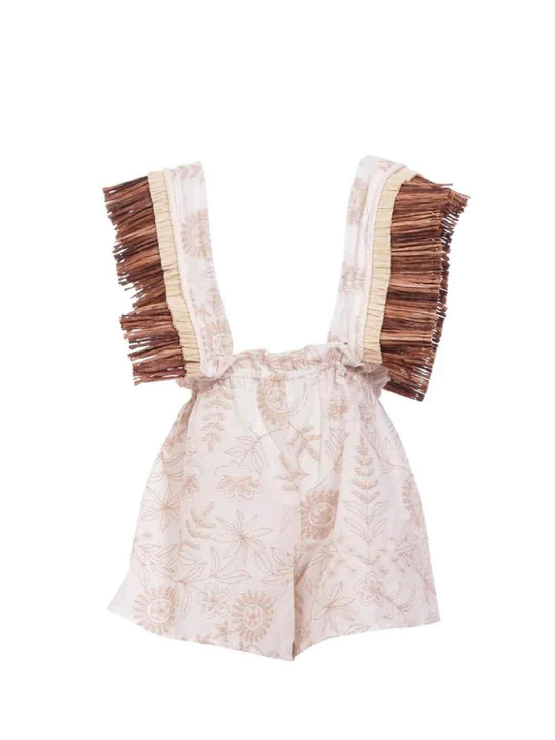 Coco' Et Mama' Maia pagliaccetto kids panna con ricamI