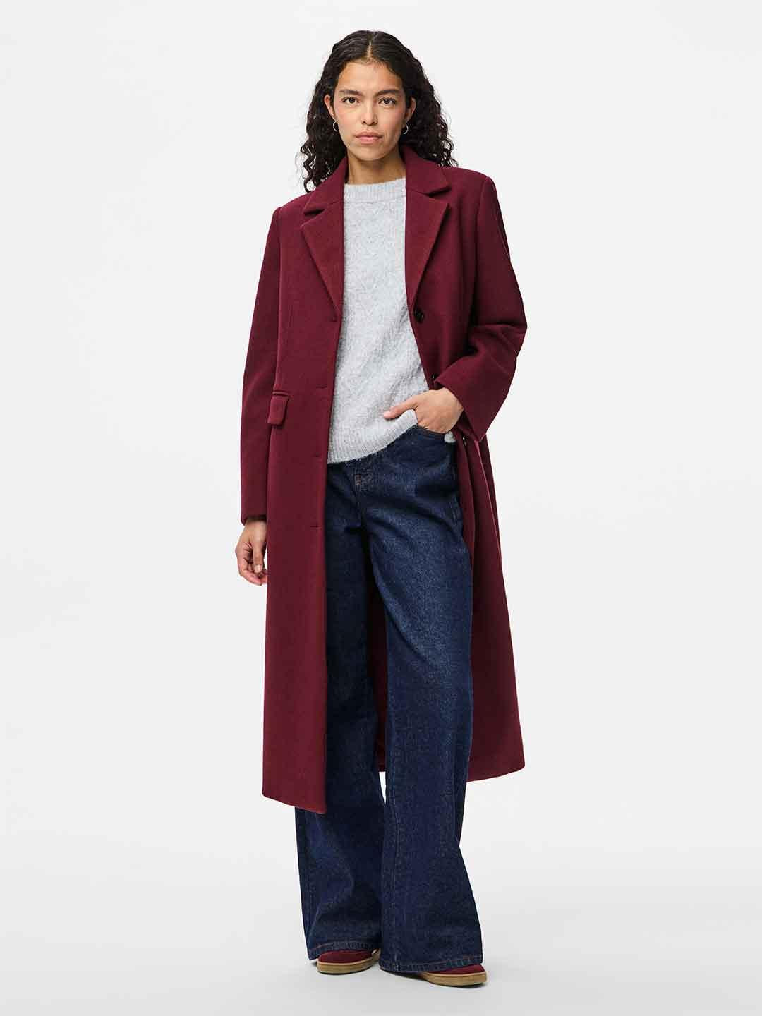 Pieces cappotto bordeaux lungo