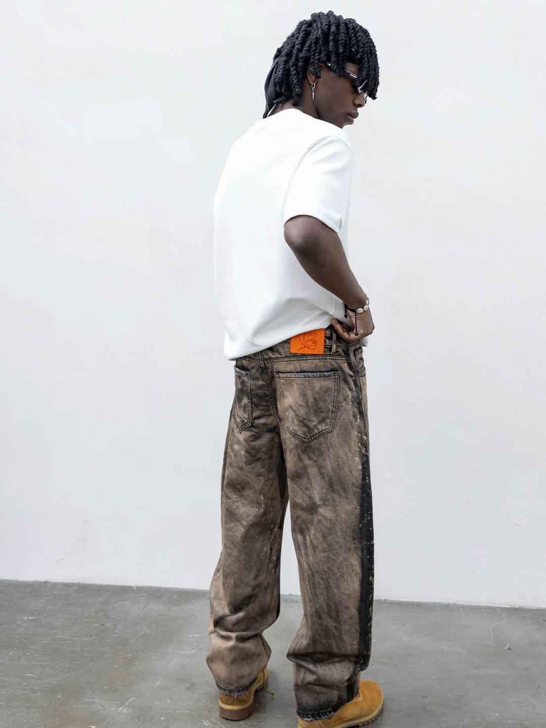 Present Day jeans marrone modello balloon