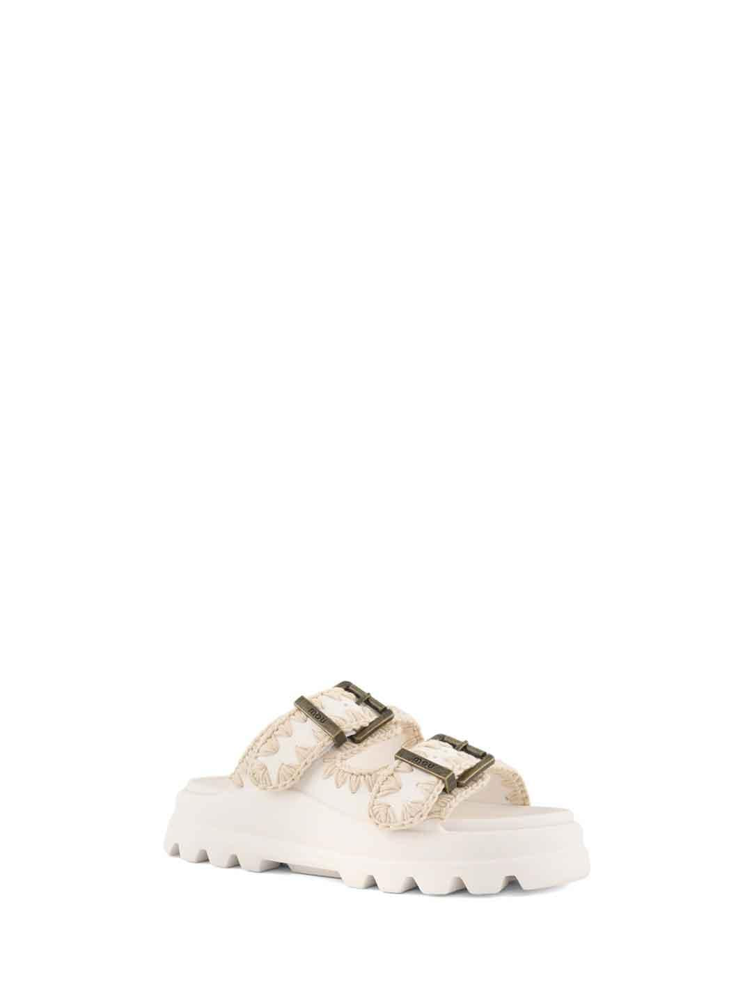Mou Eva Slide Two Buckles sandali bianco