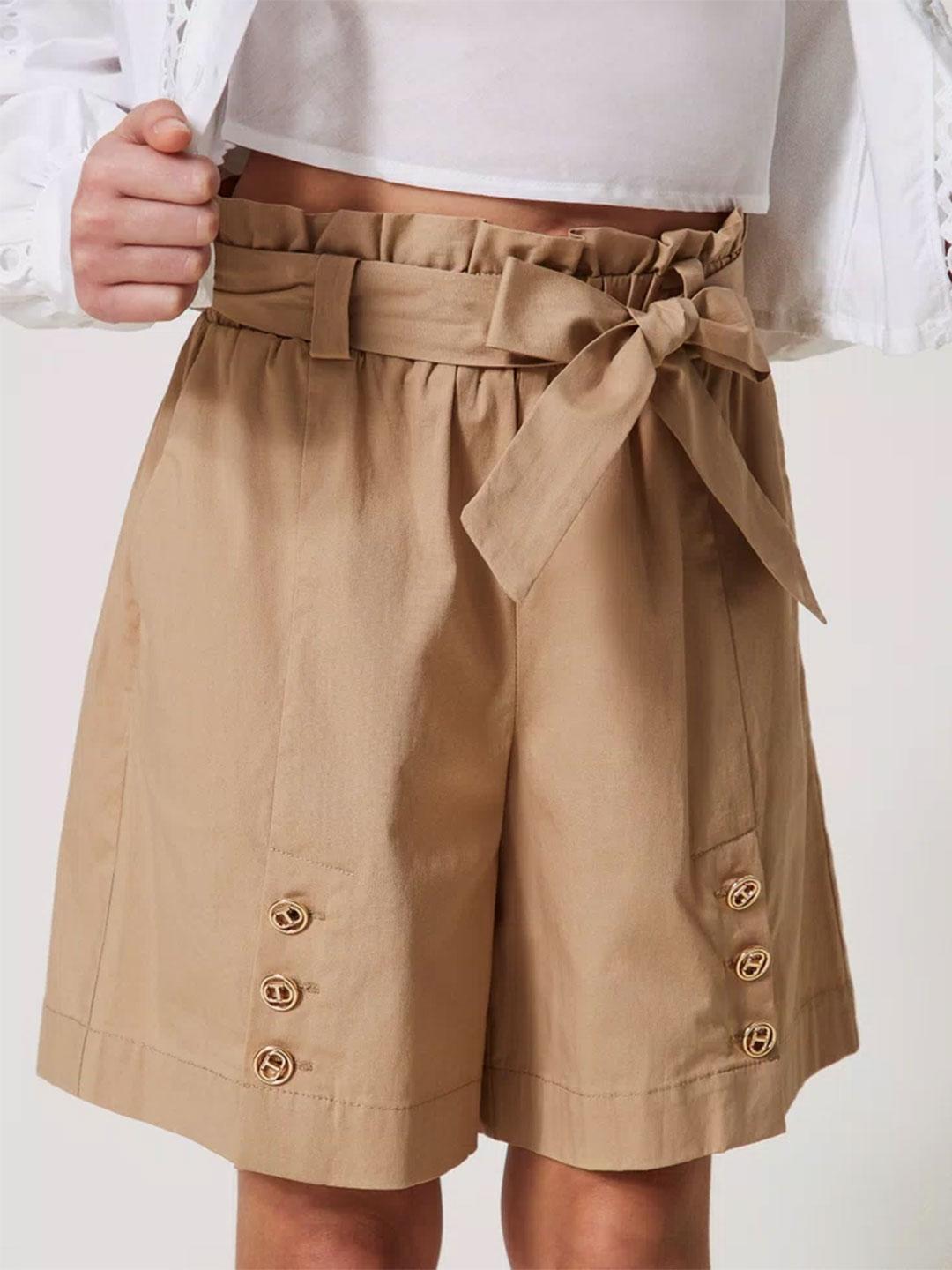 Twinset shorts kids beige vita alta