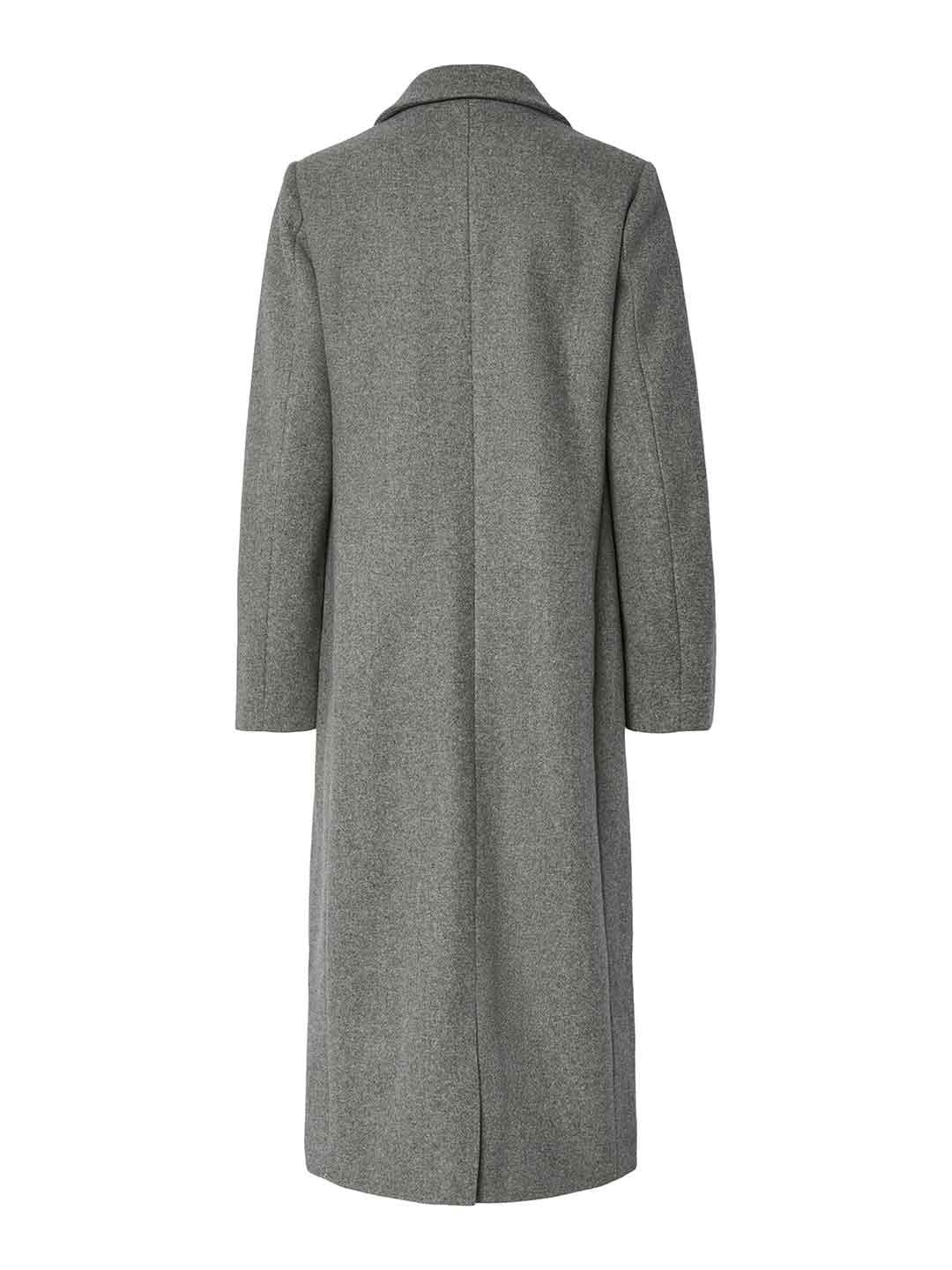 Pieces cappotto grigio lungo