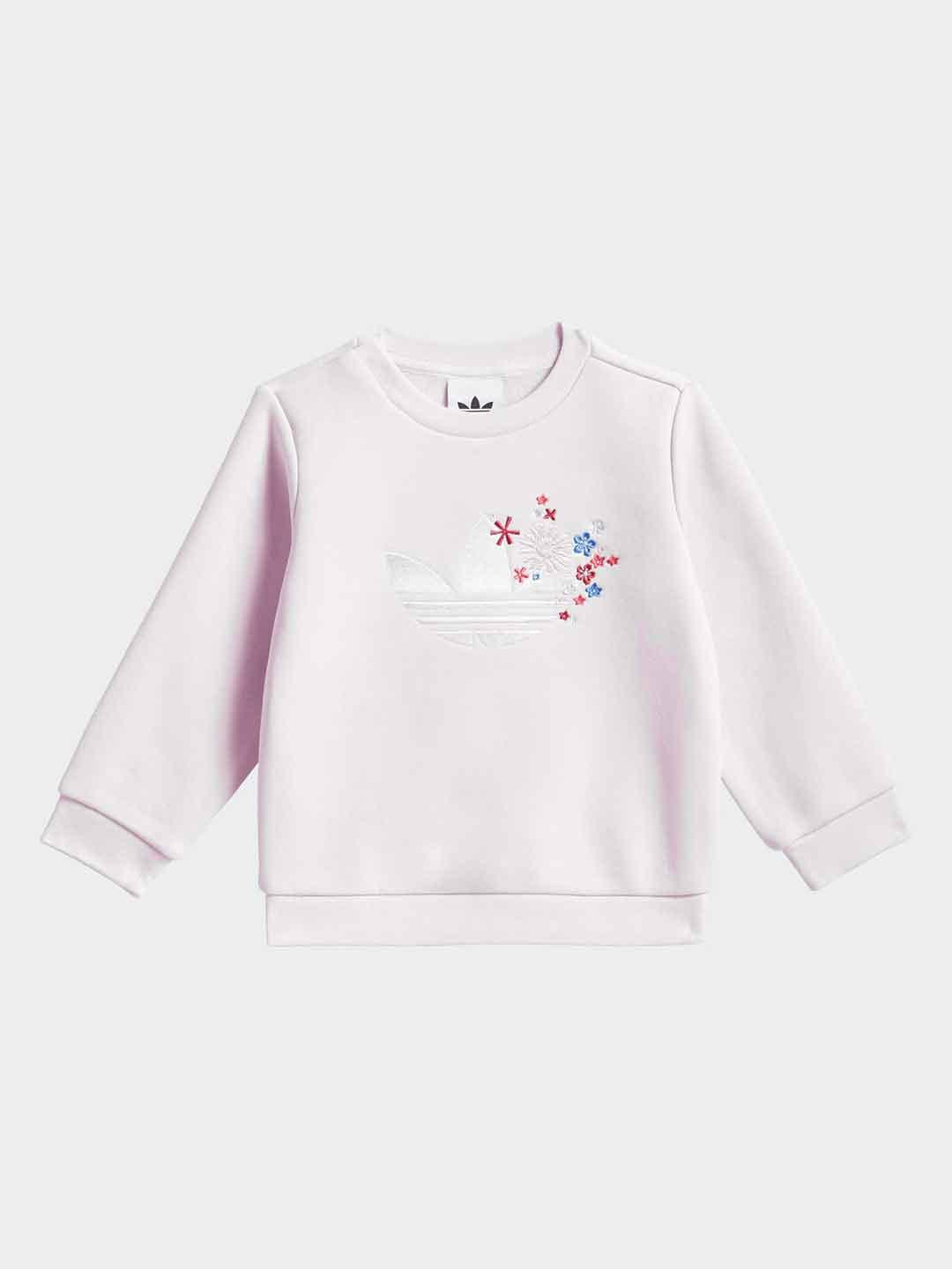 Adidas coordinato kids rosa con fiori