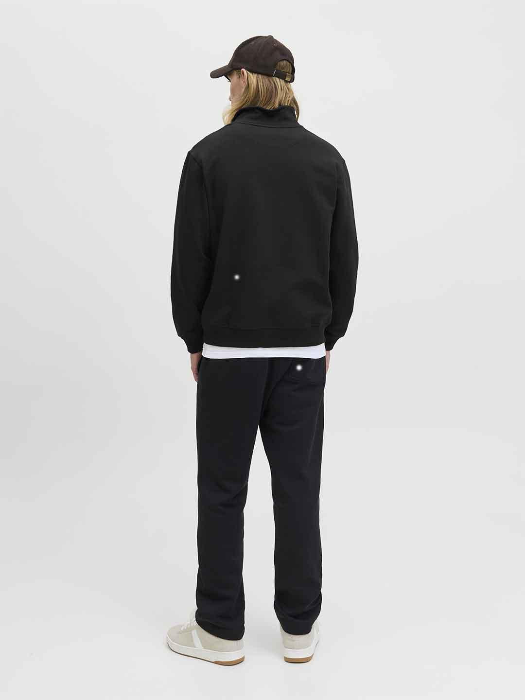 Jack & Jones felpa nero in pile con zip