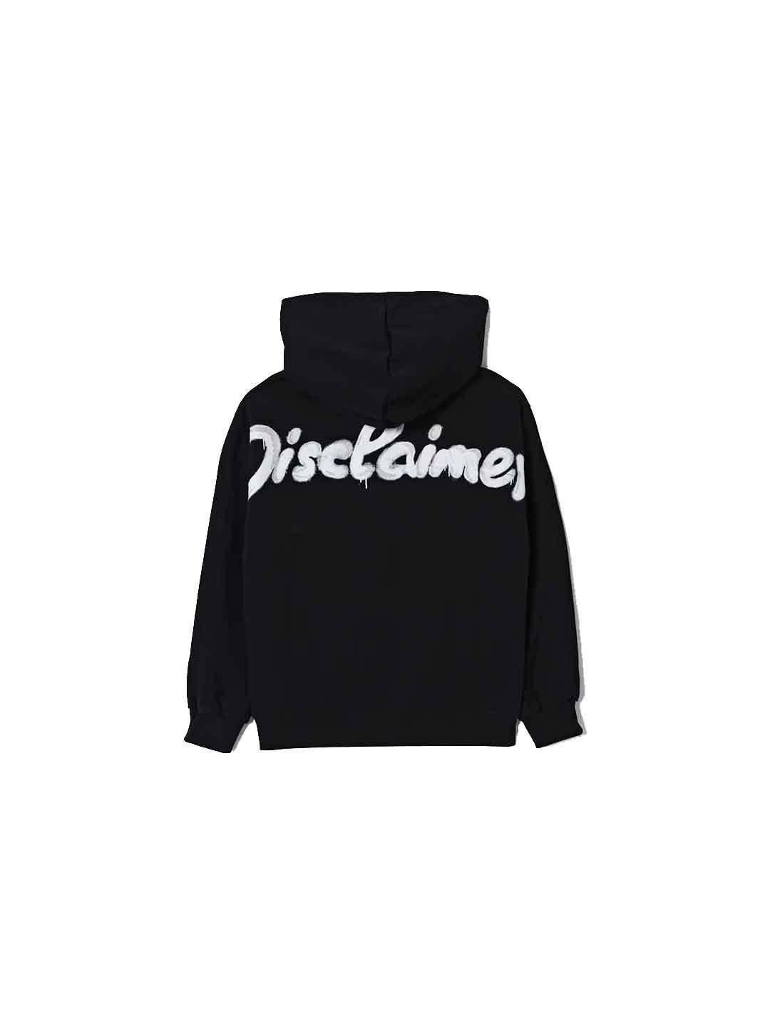 Disclaimer felpa kids nero con cappuccio