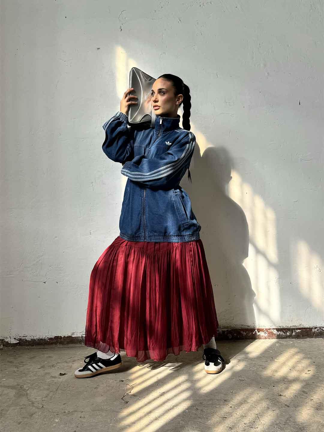 Aniye By Ivette gonna bordeaux lunga