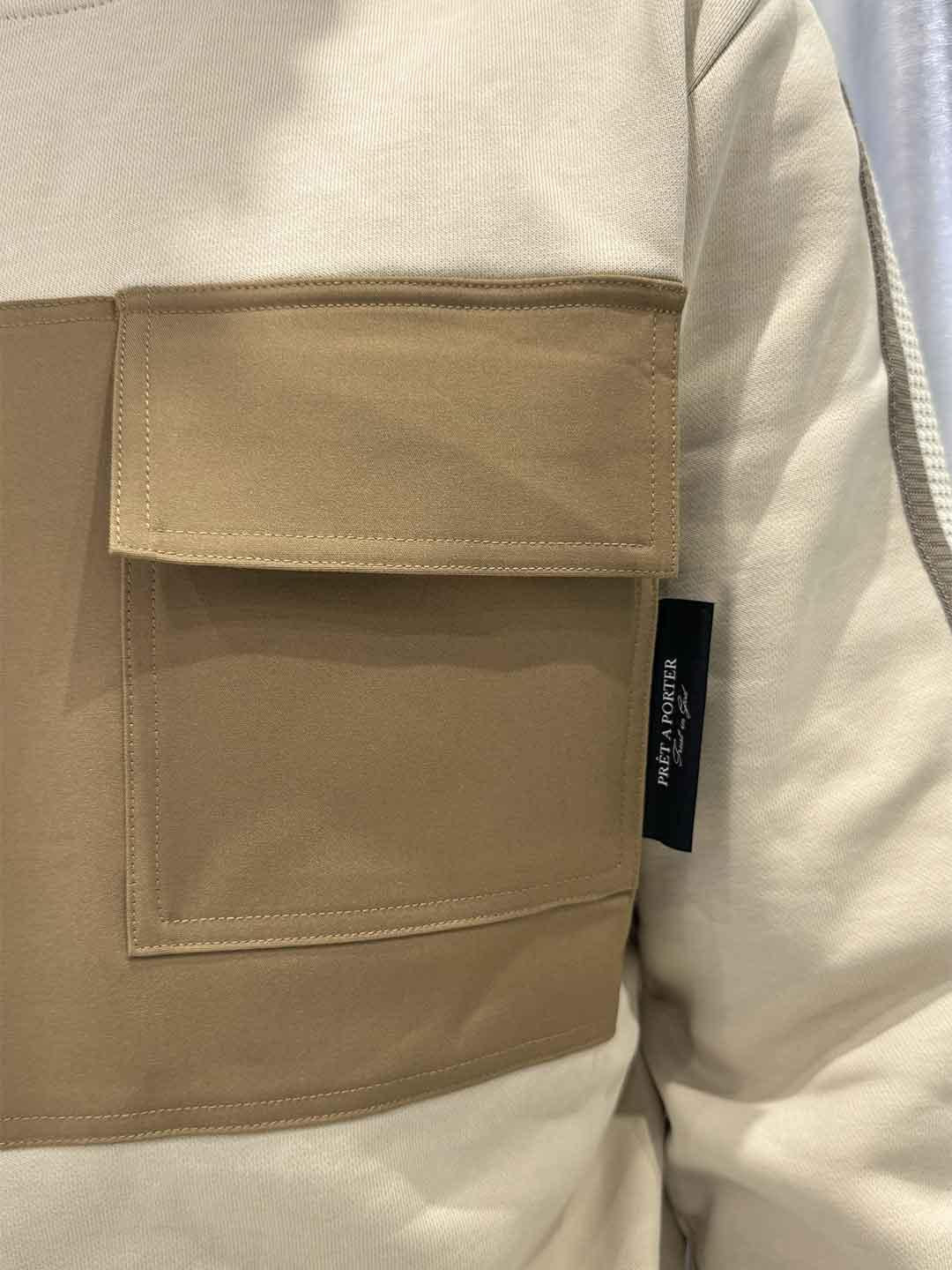 Pret a Porter felpa beige con tasca