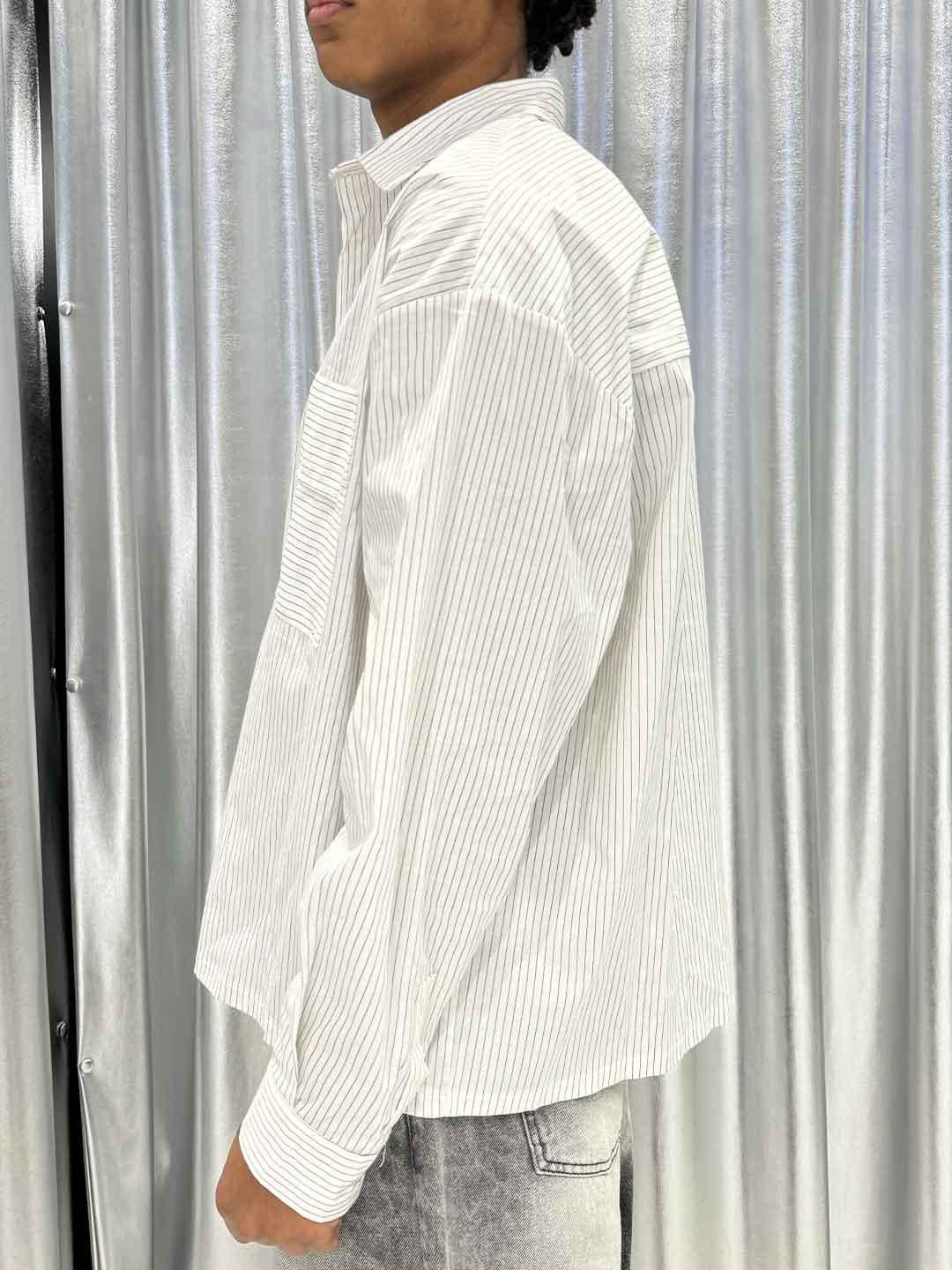All or Nothing Crop camicia bianco a righe