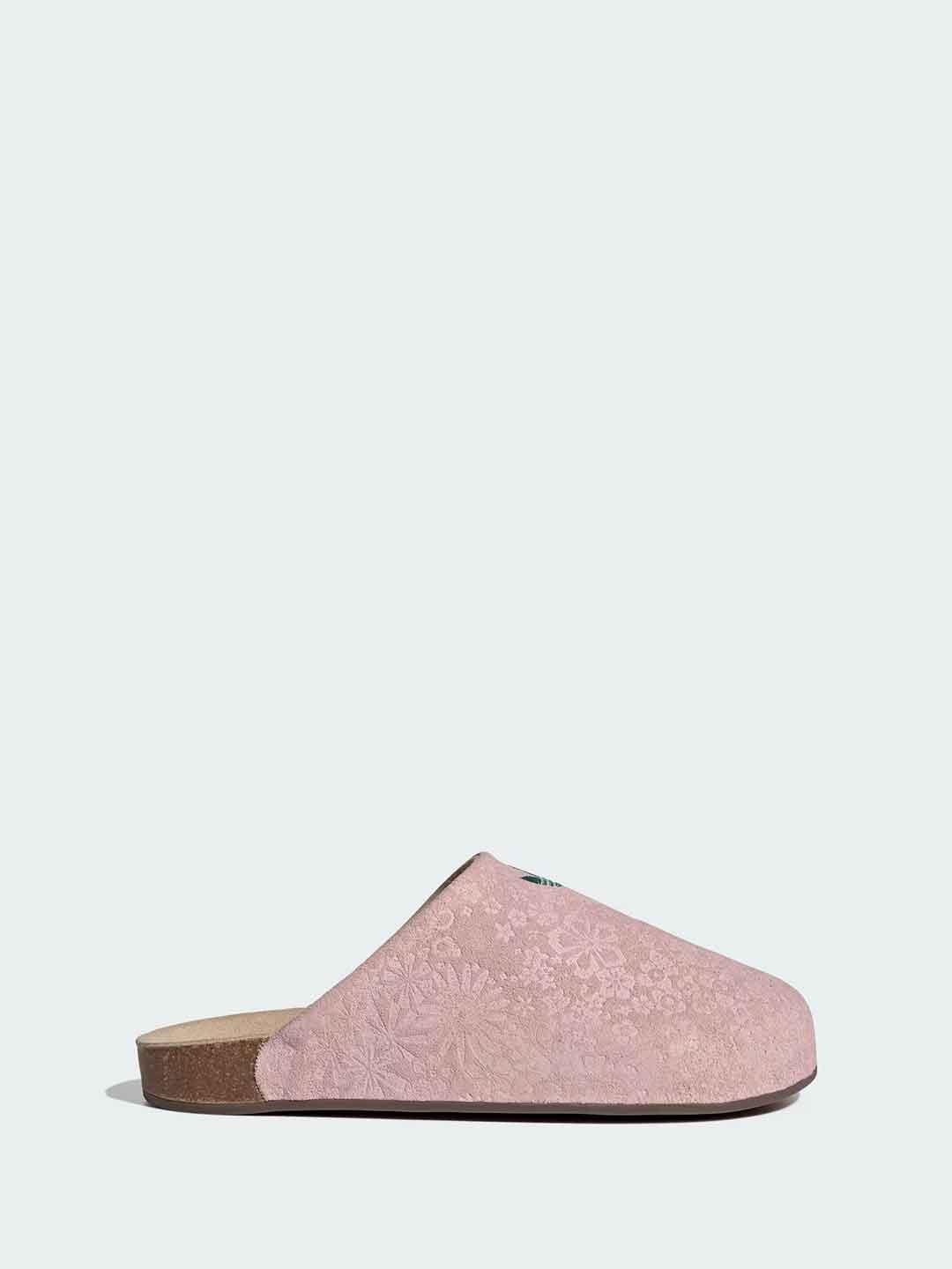 Adidas Adimule sabot rosa con logo verde