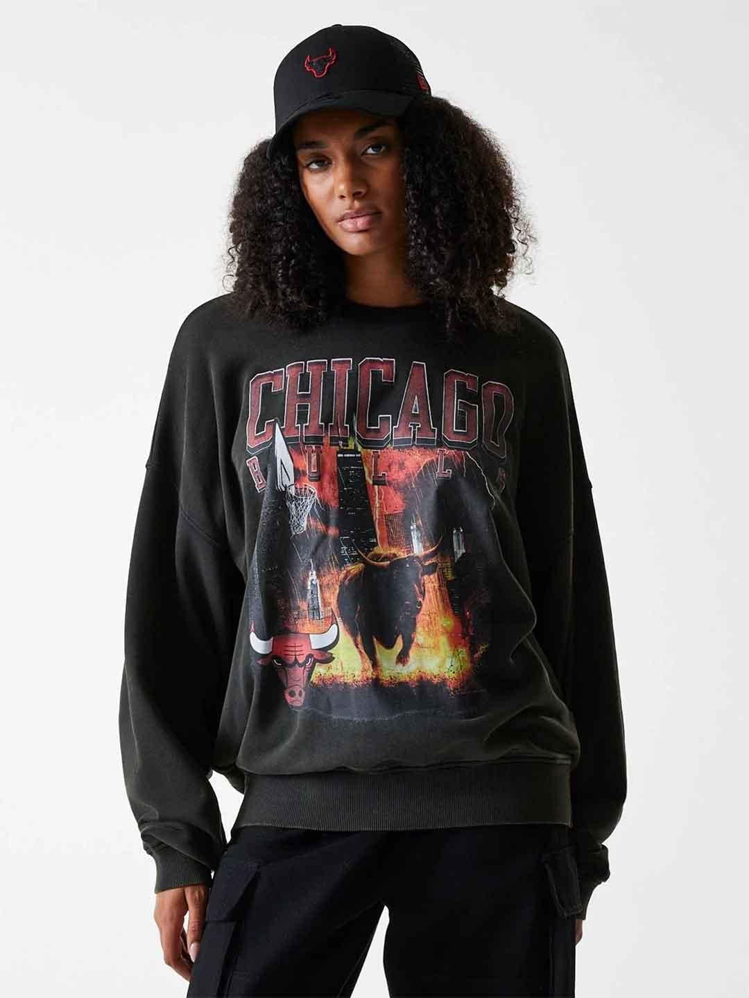 New Era felpa grigio Chicago Bulls