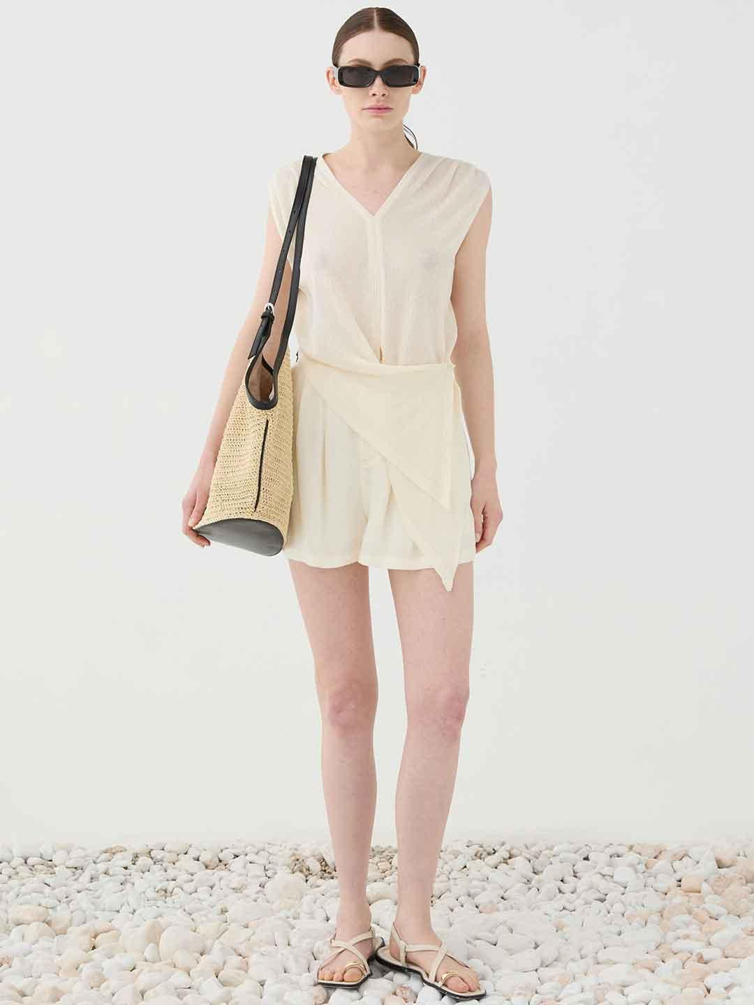 Eleh shorts panna in lino