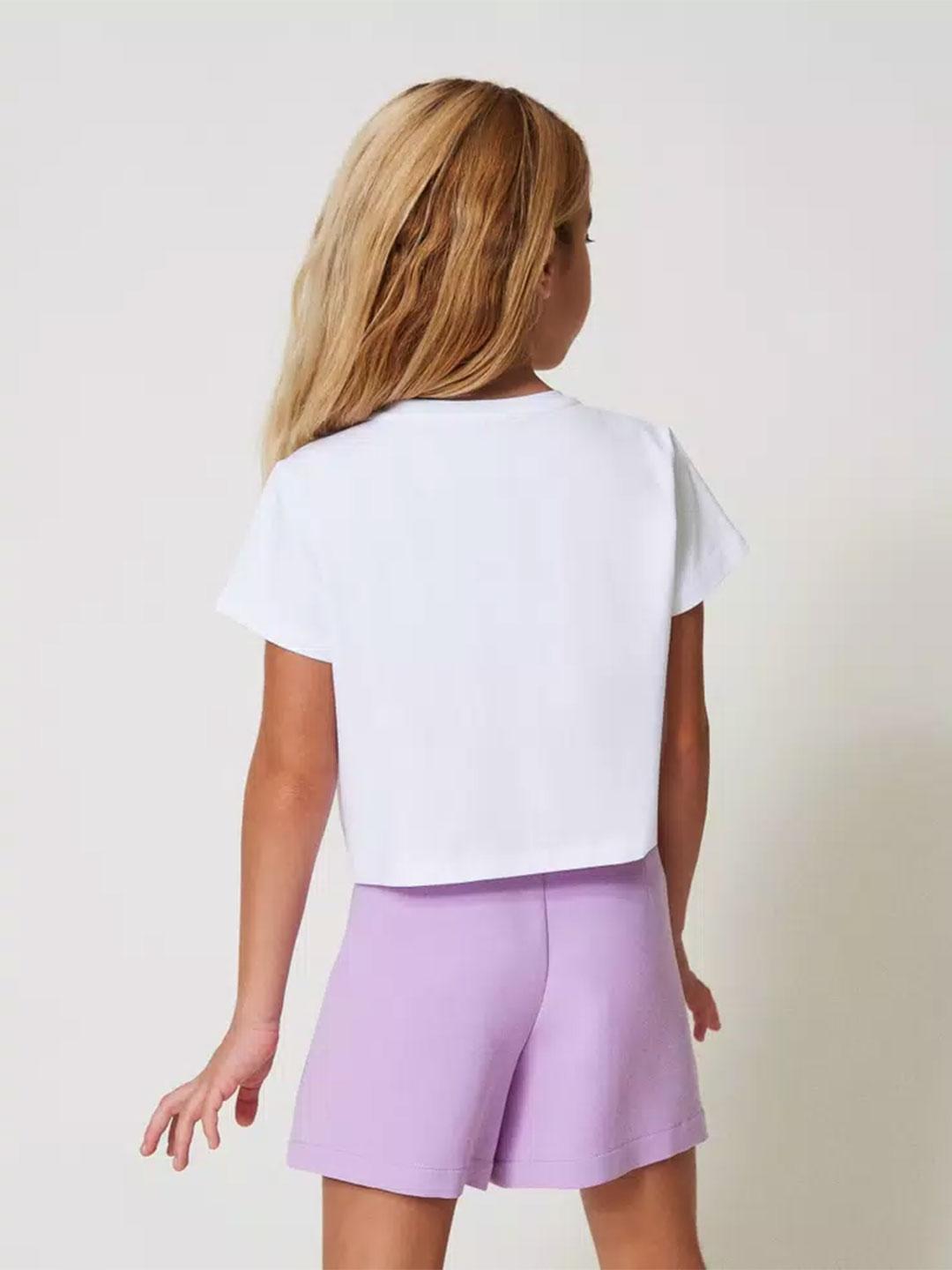 Twinset t-shirt kids bianco con pizzo