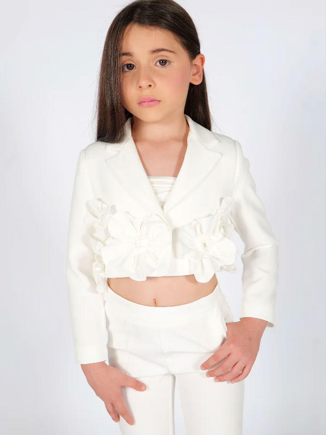 Fun & Fun giacca kids bianco con fiori