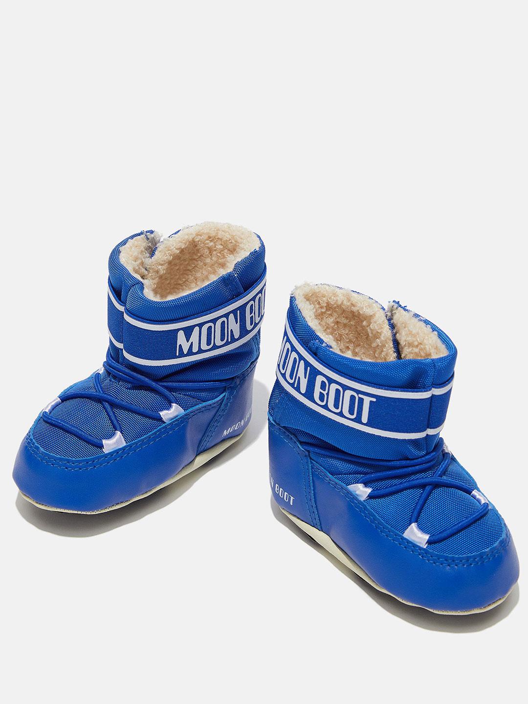 Moon Boot Crib stivali neonato blu basso in Nylon