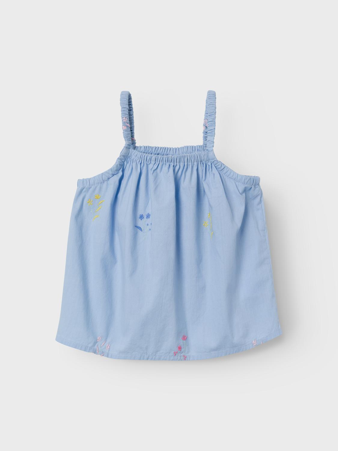 Name It top kids celeste con ricami fiori