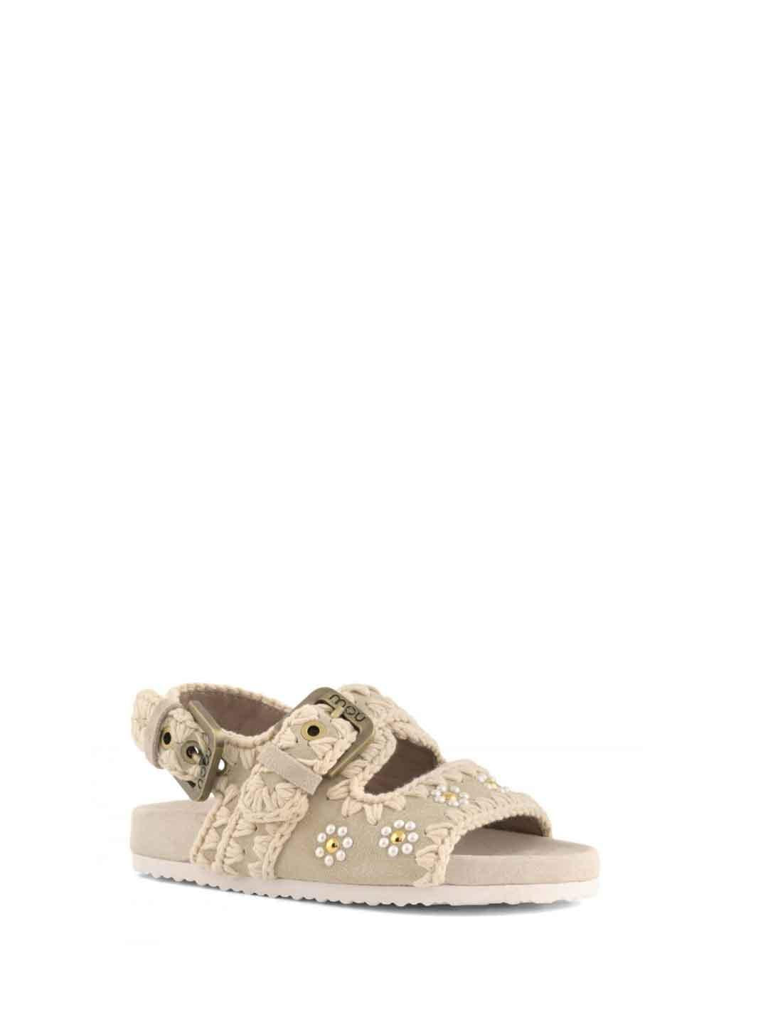 Mou sandali kids beige con fiori