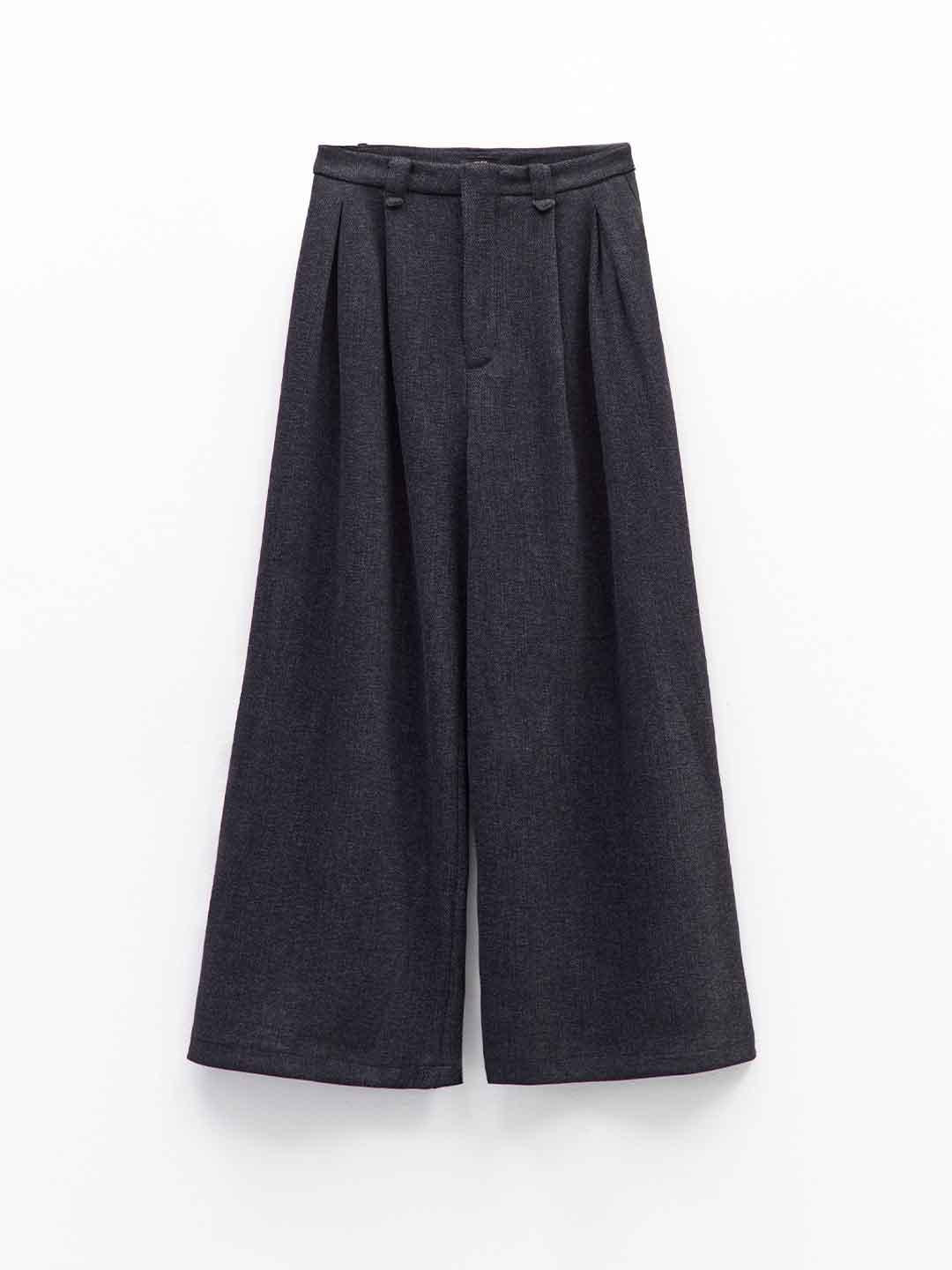Eleh pantaloni nero con pinces
