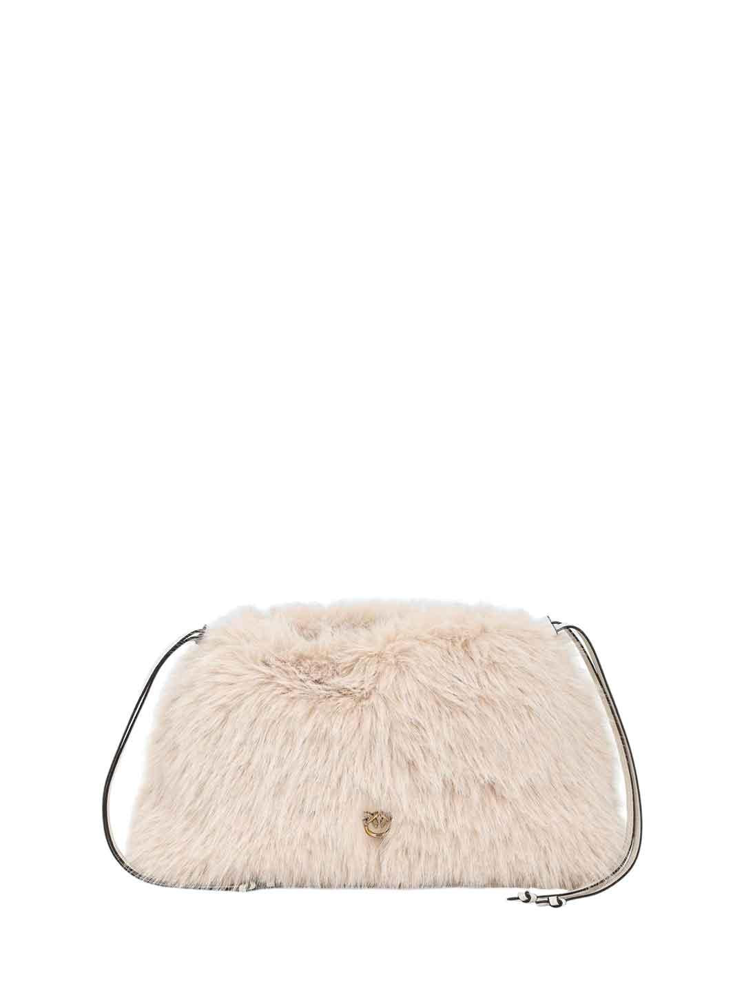 Pinko Maxi Clutch borsa panna con pelliccia