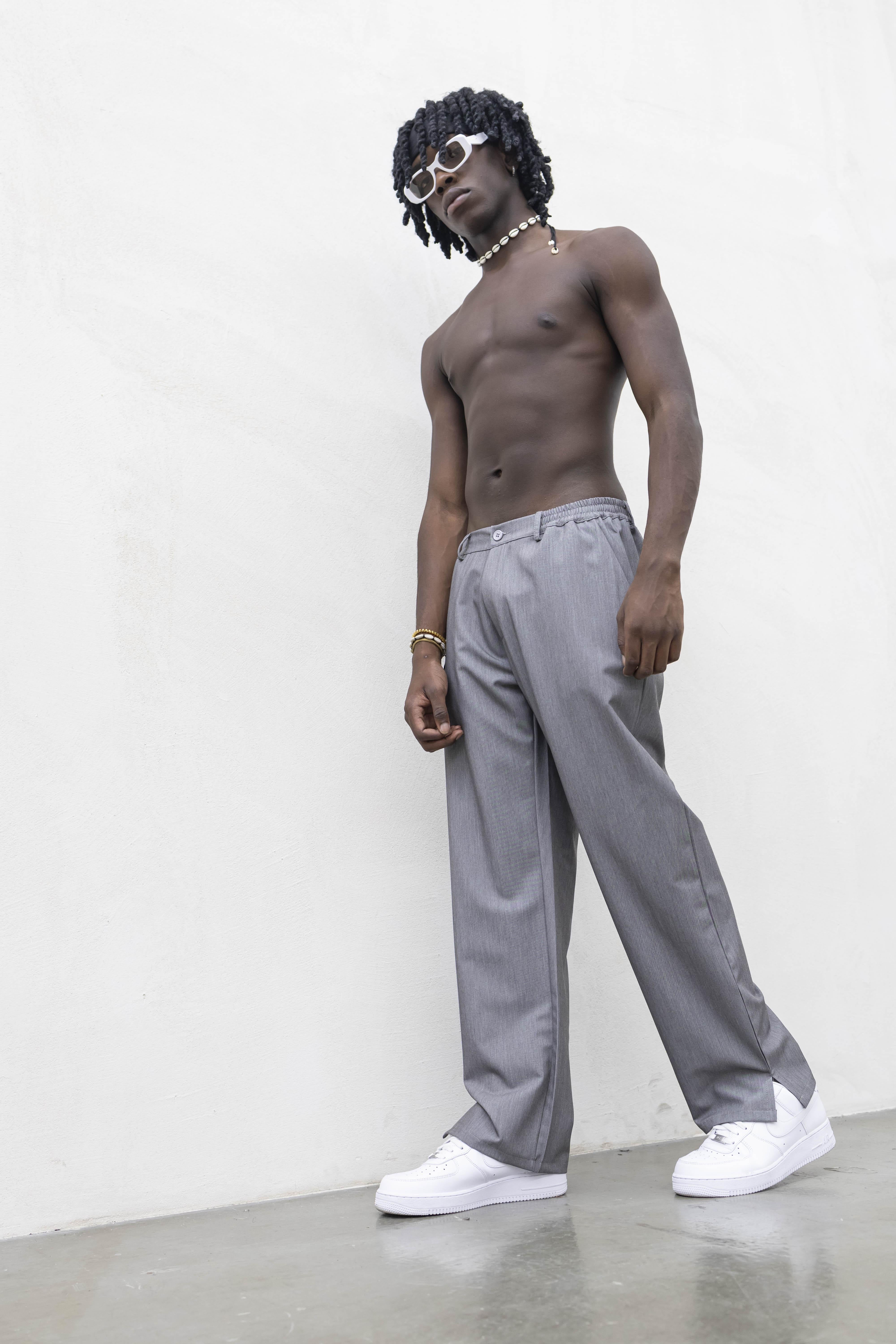 Tokyo pantaloni grigio simply con spacchetti