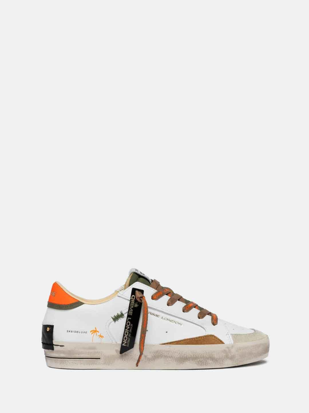 Crime SK8 Deluxe sneakers bianco e arancio
