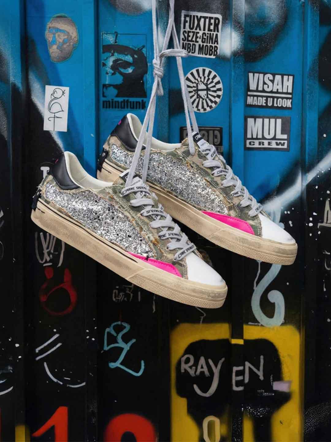 Crime Decostructed sneakers verde militare