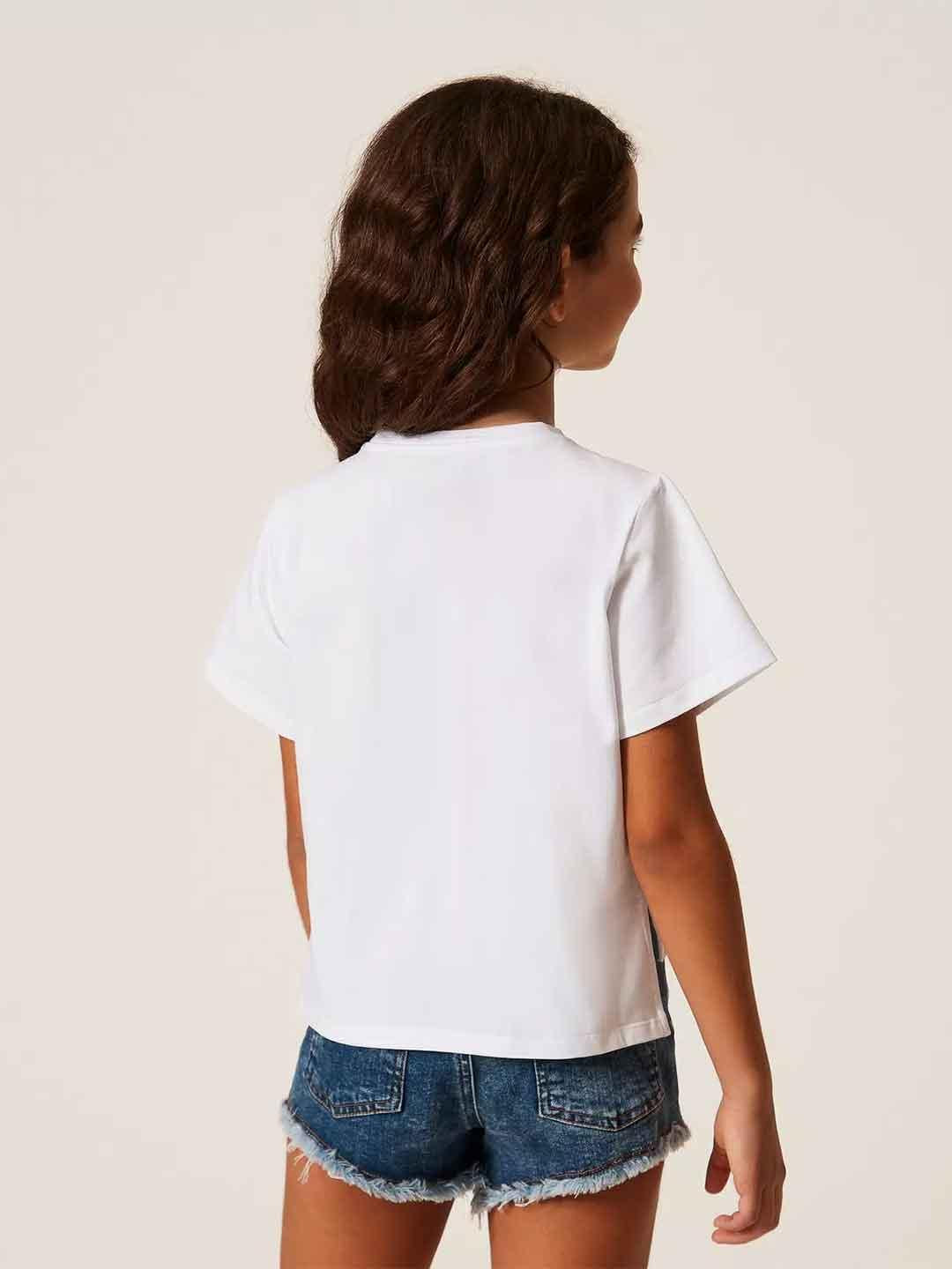 Twinset t-shirt kids bianco con borchie