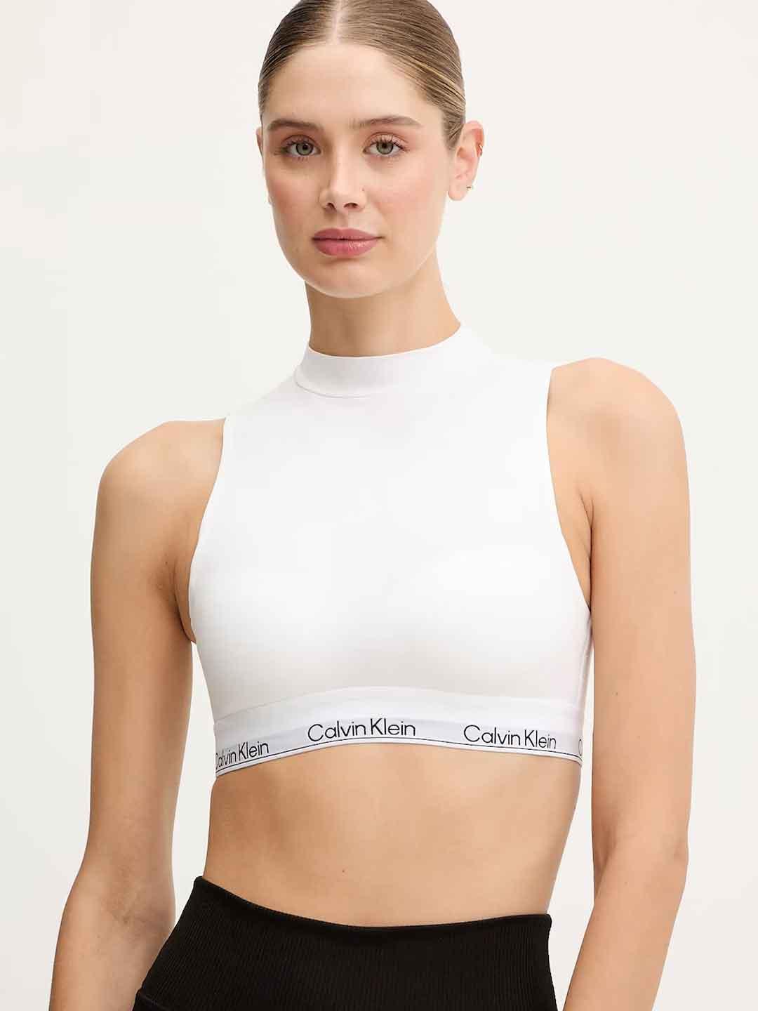 Calvin Klein top bianco a lupetto