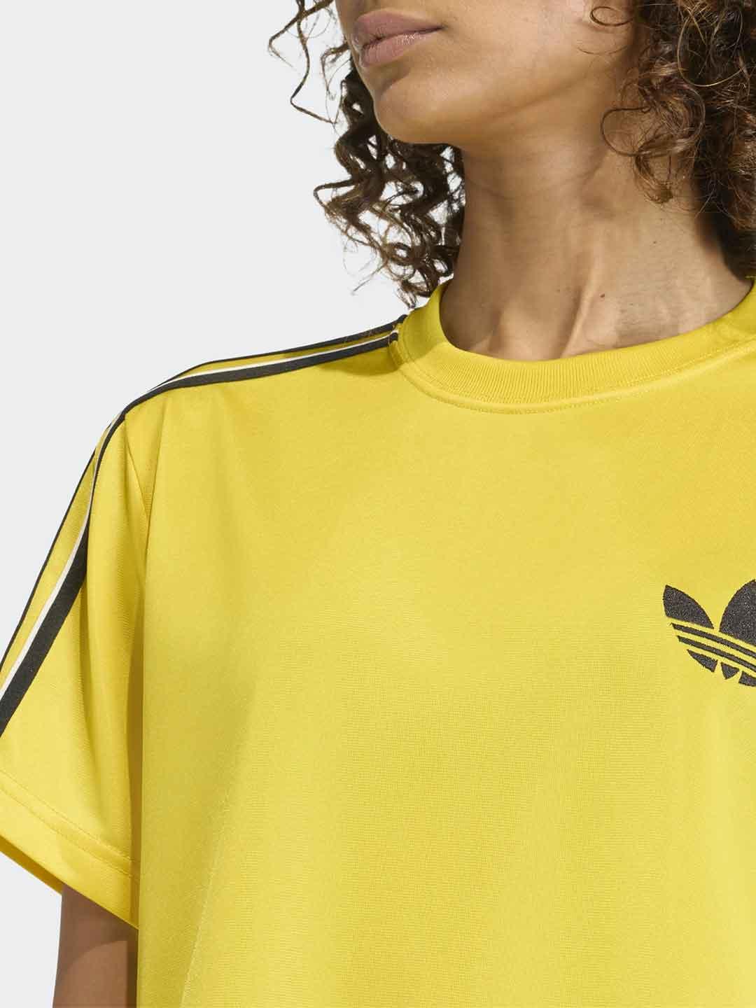 Adidas t-shirt giallo con bande nere