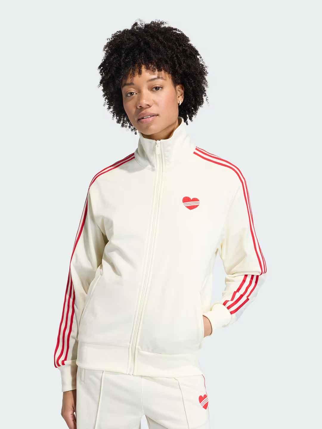 Adidas Firebird felpa panna con cuore
