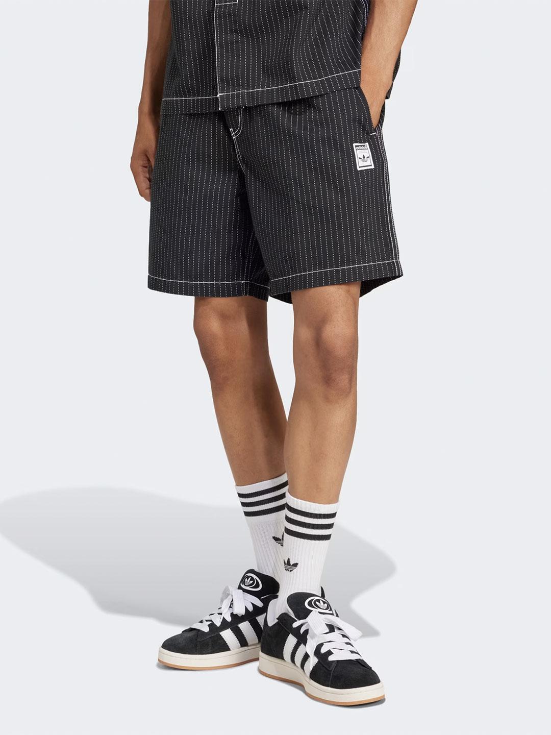 Adidas Wabash bermuda nero a righe