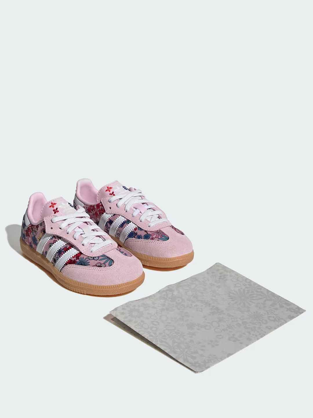 Adidas Samba OG sneakers kids rosa con fiori
