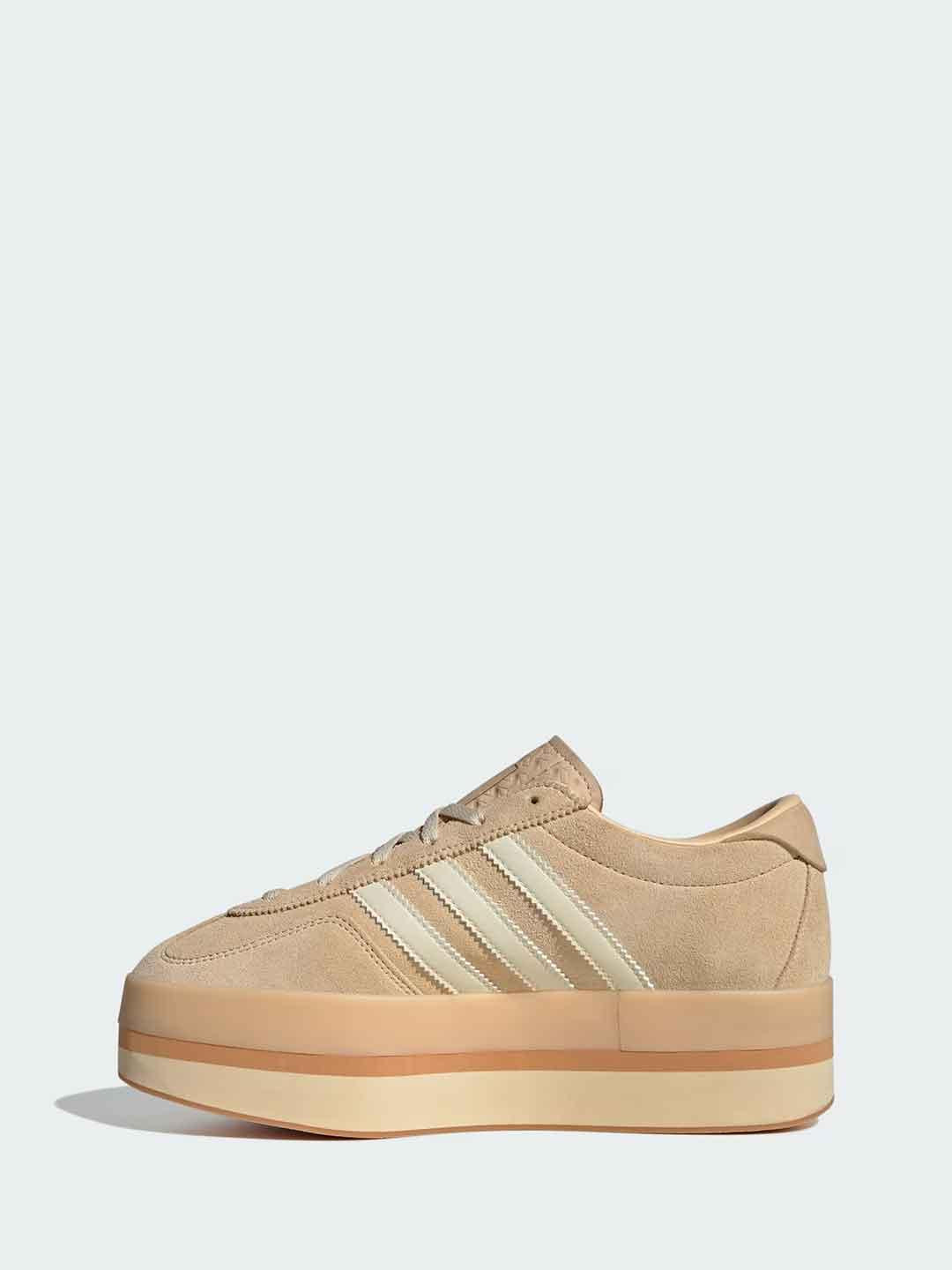 Adidas Gazelle Stack sneakers beige con platform