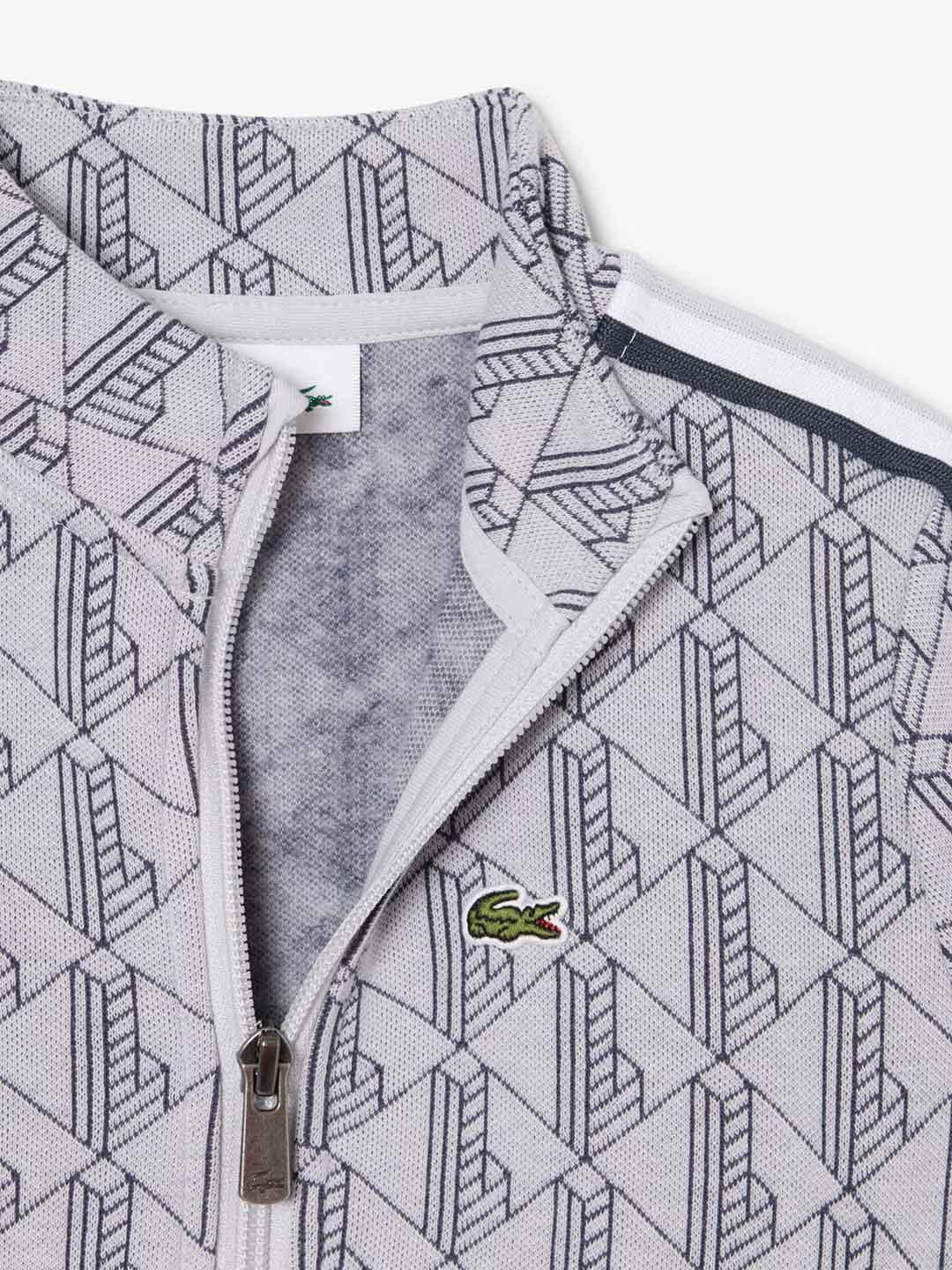 Lacoste felpa kids grigio multilogo