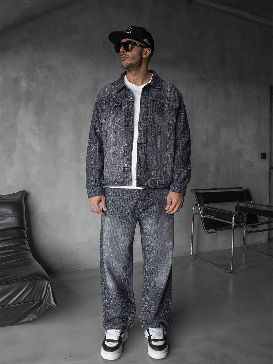 Black Island giubbino grigio in jeans