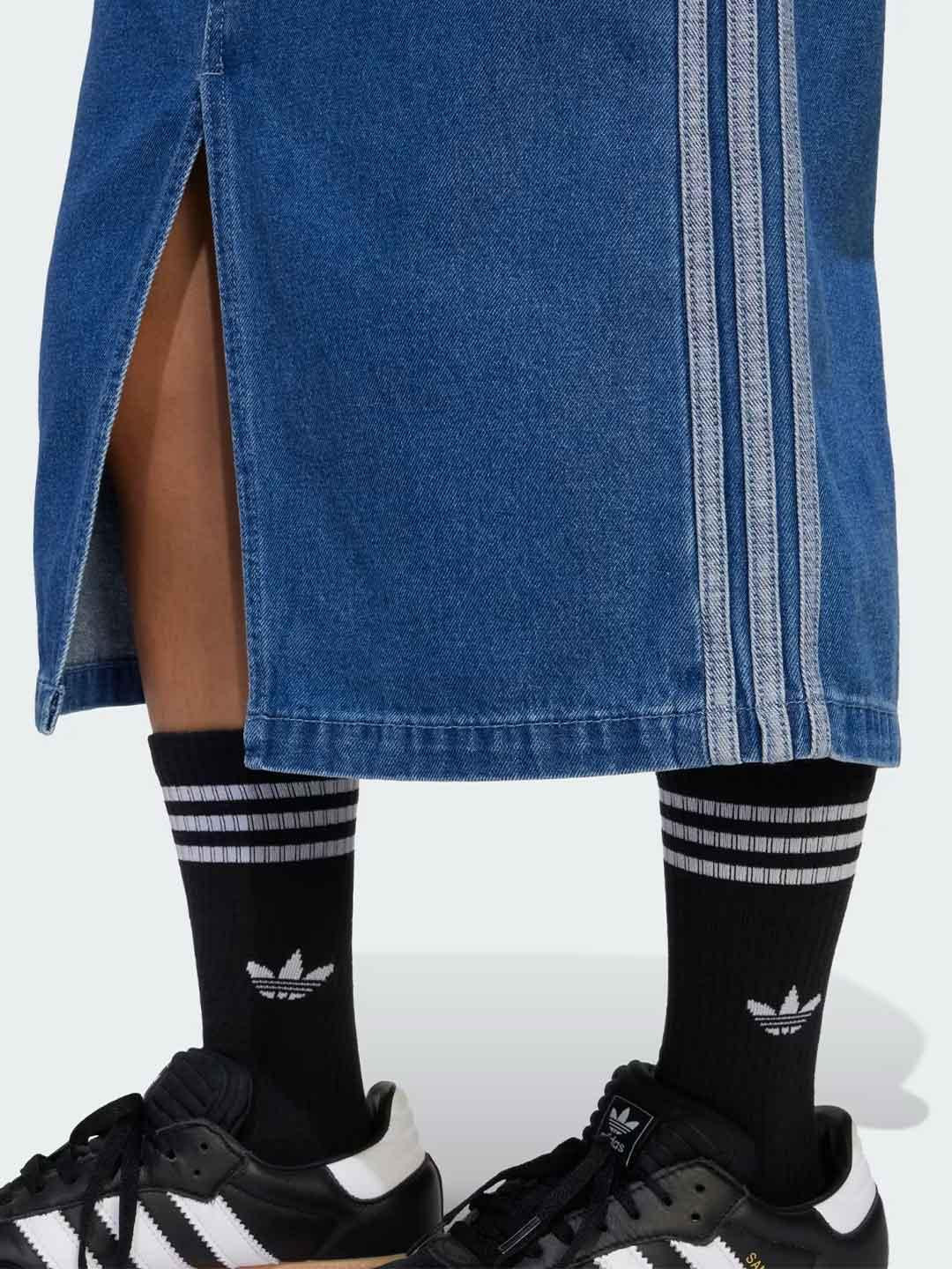 Adidas gonna kids in jeans lunga con spacco