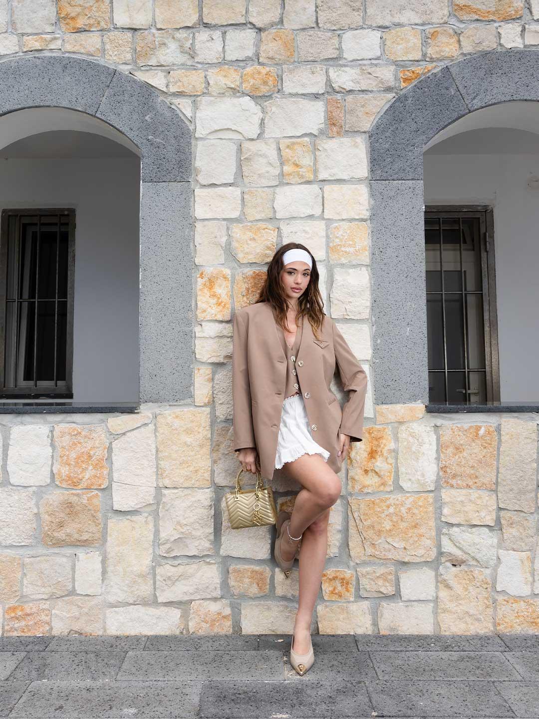 Bohemian Vì top beige