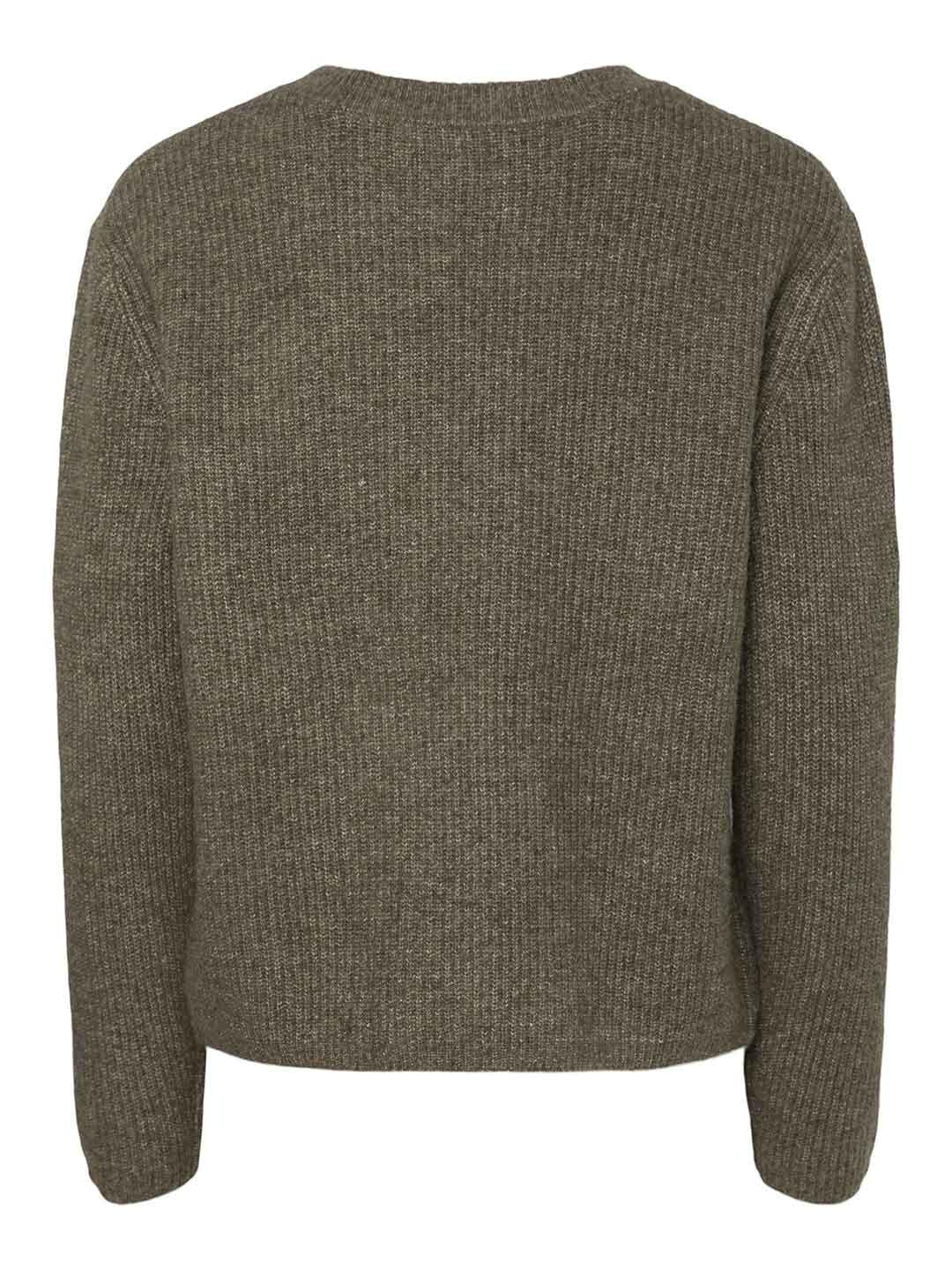 Pieces maglione marrone con fiocchi