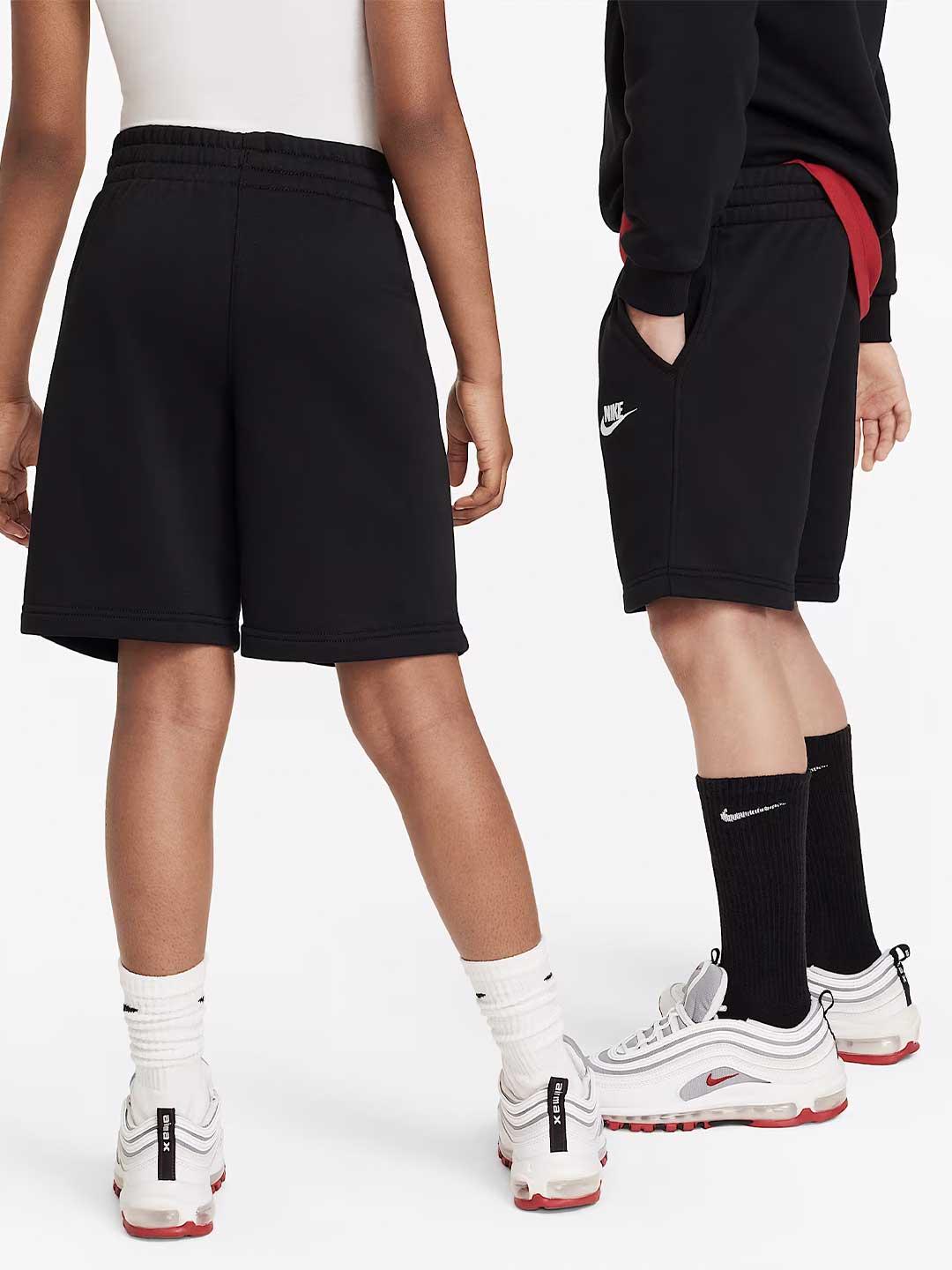 Nike bermuda kids nero con logo bianco