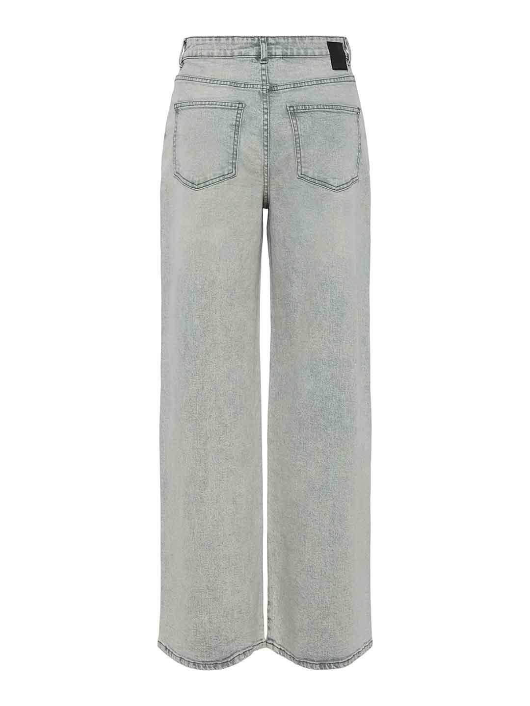 Pieces Selva jeans grigio a palazzo