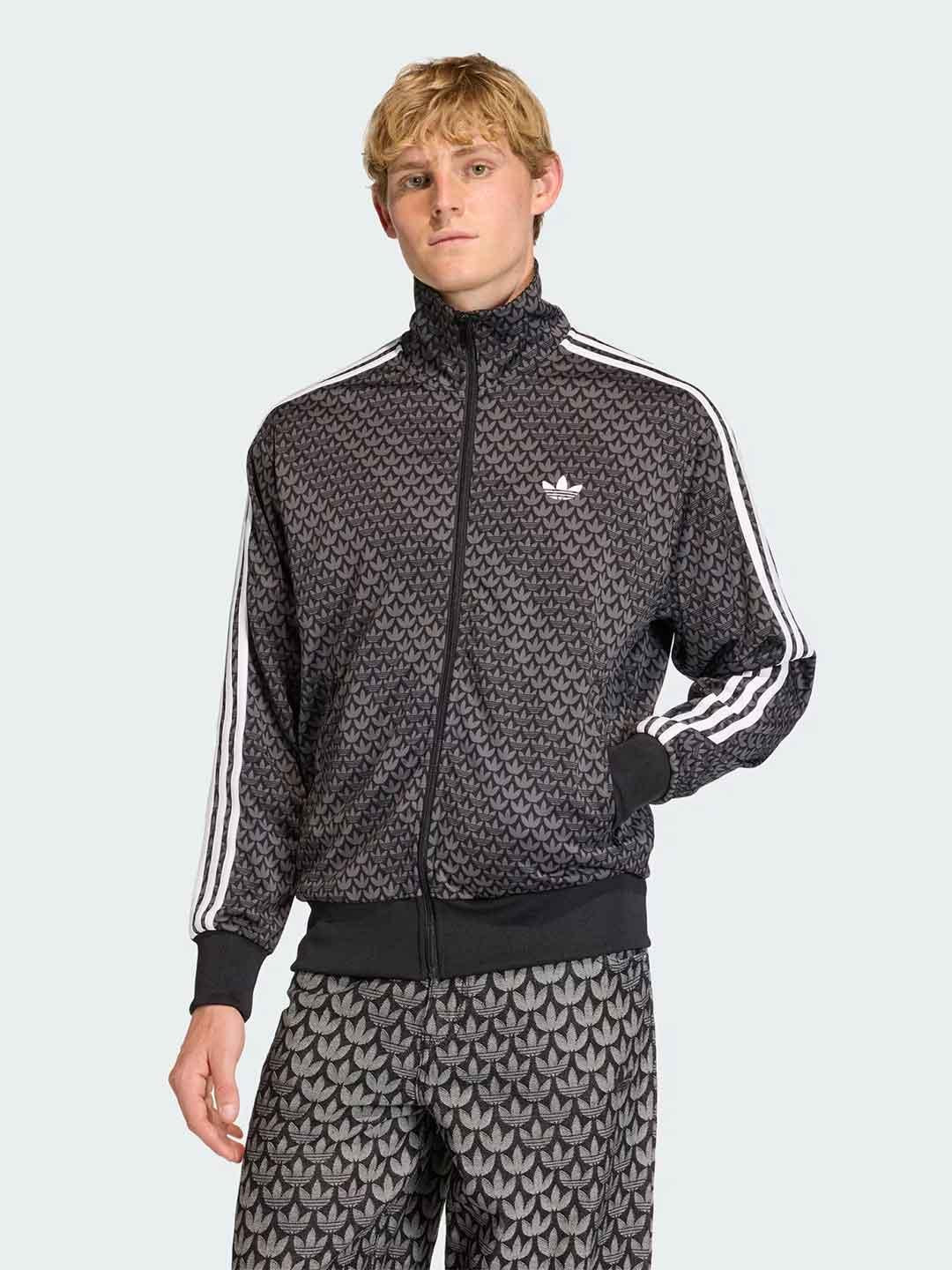Adidas felpa nero multilogo